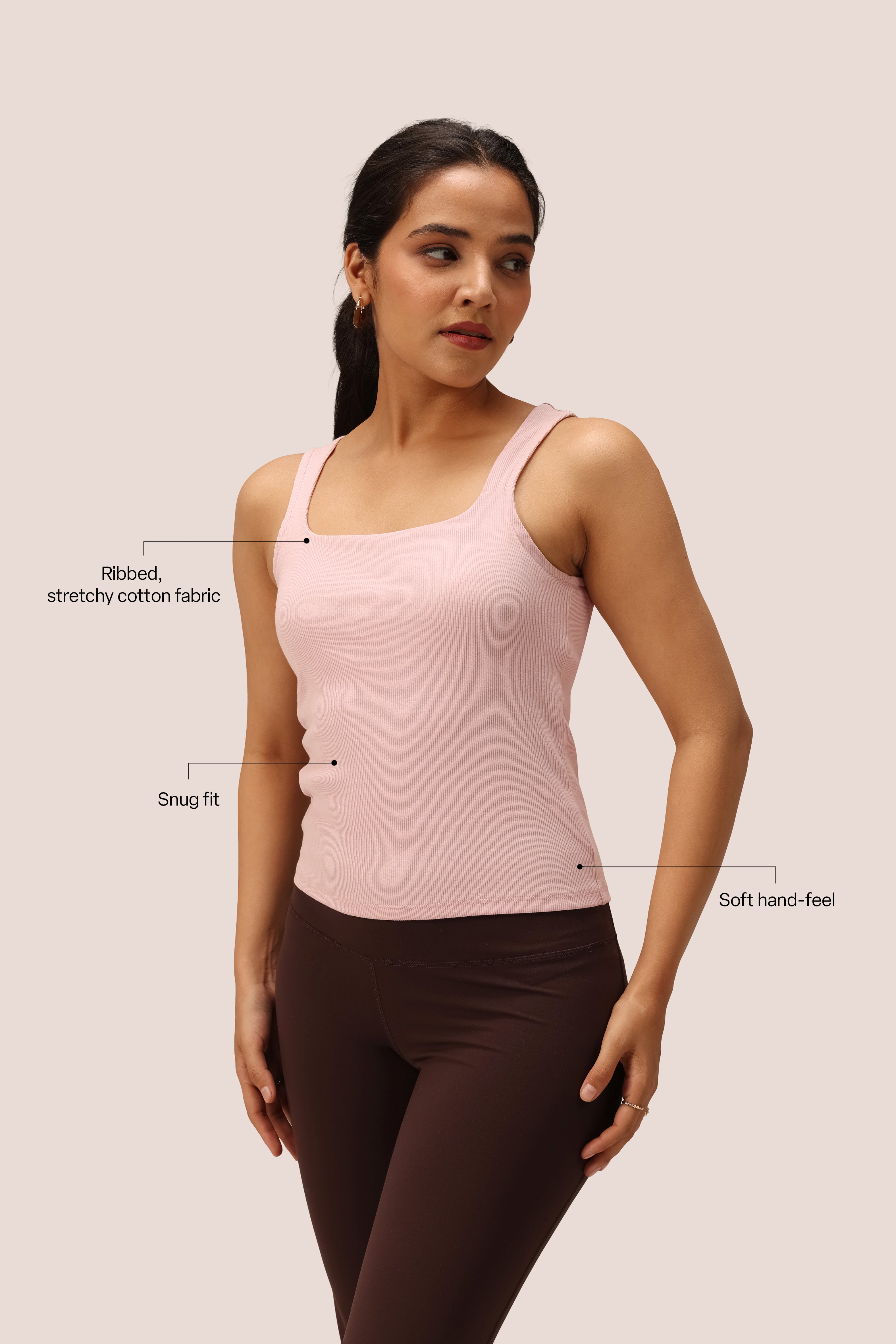 Blissentials Square Neck Built In Bra Top
