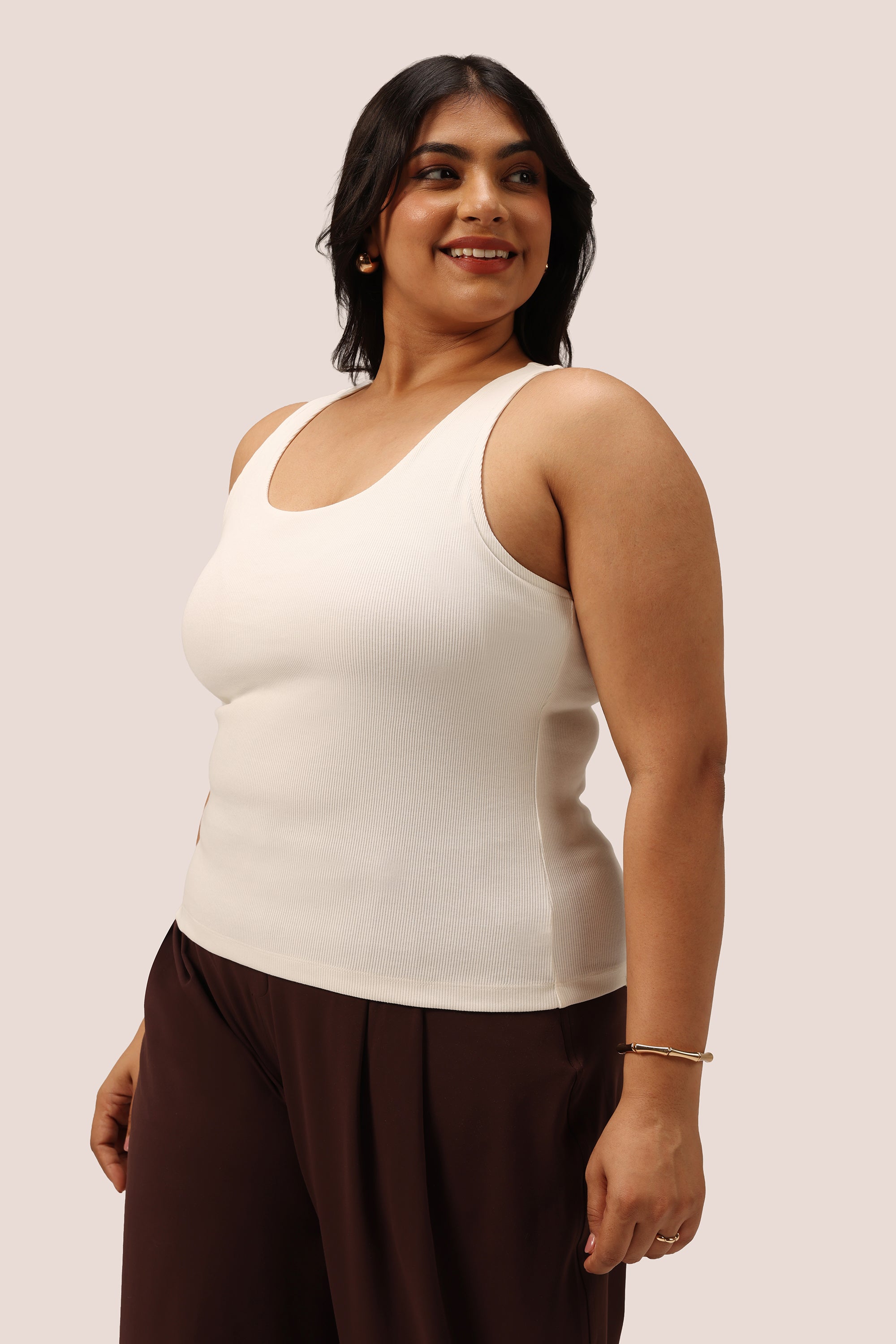 Blissentials Round Neck Built In Bra Top