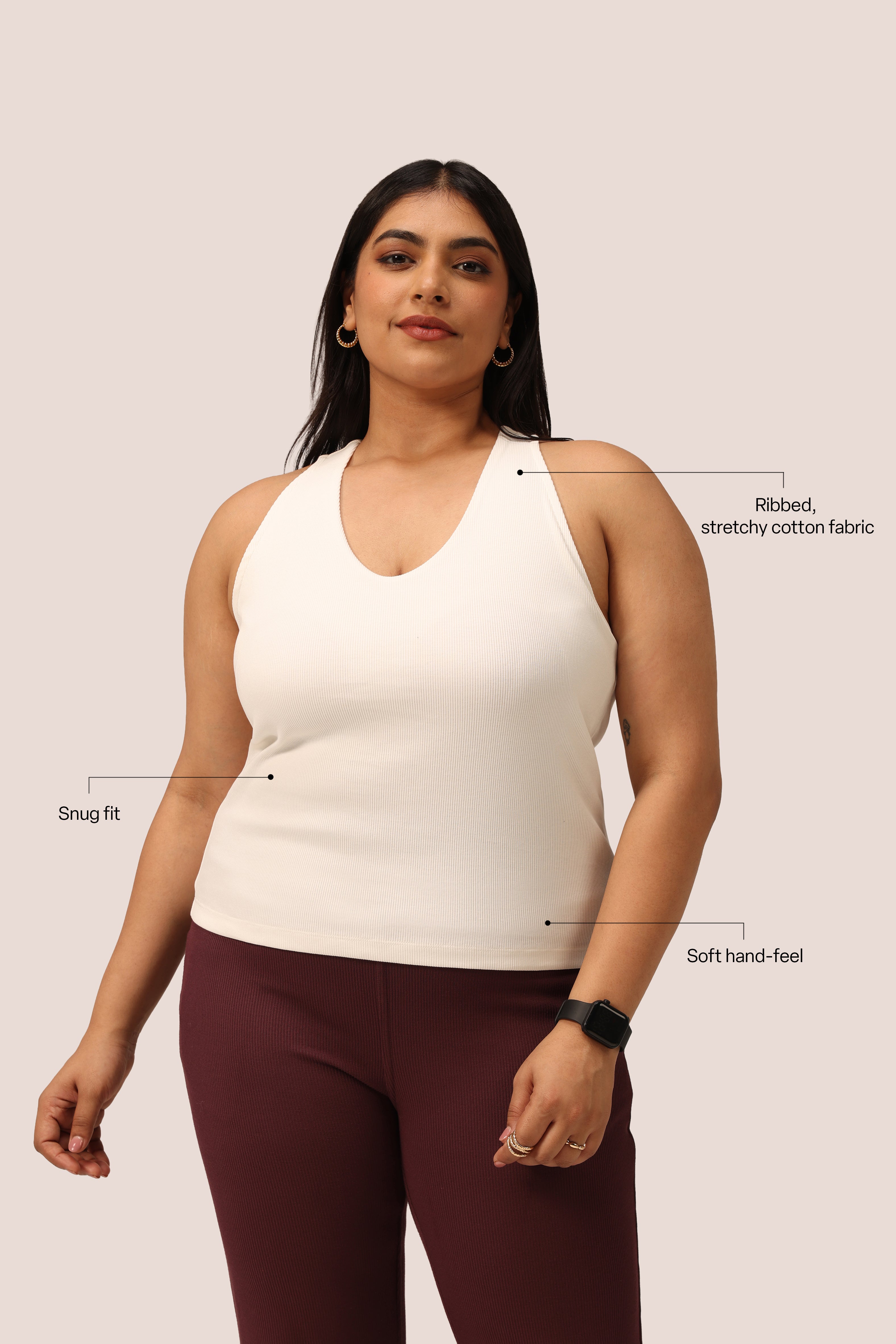 Blissentials V- Neck Racerback Built In Bra Top