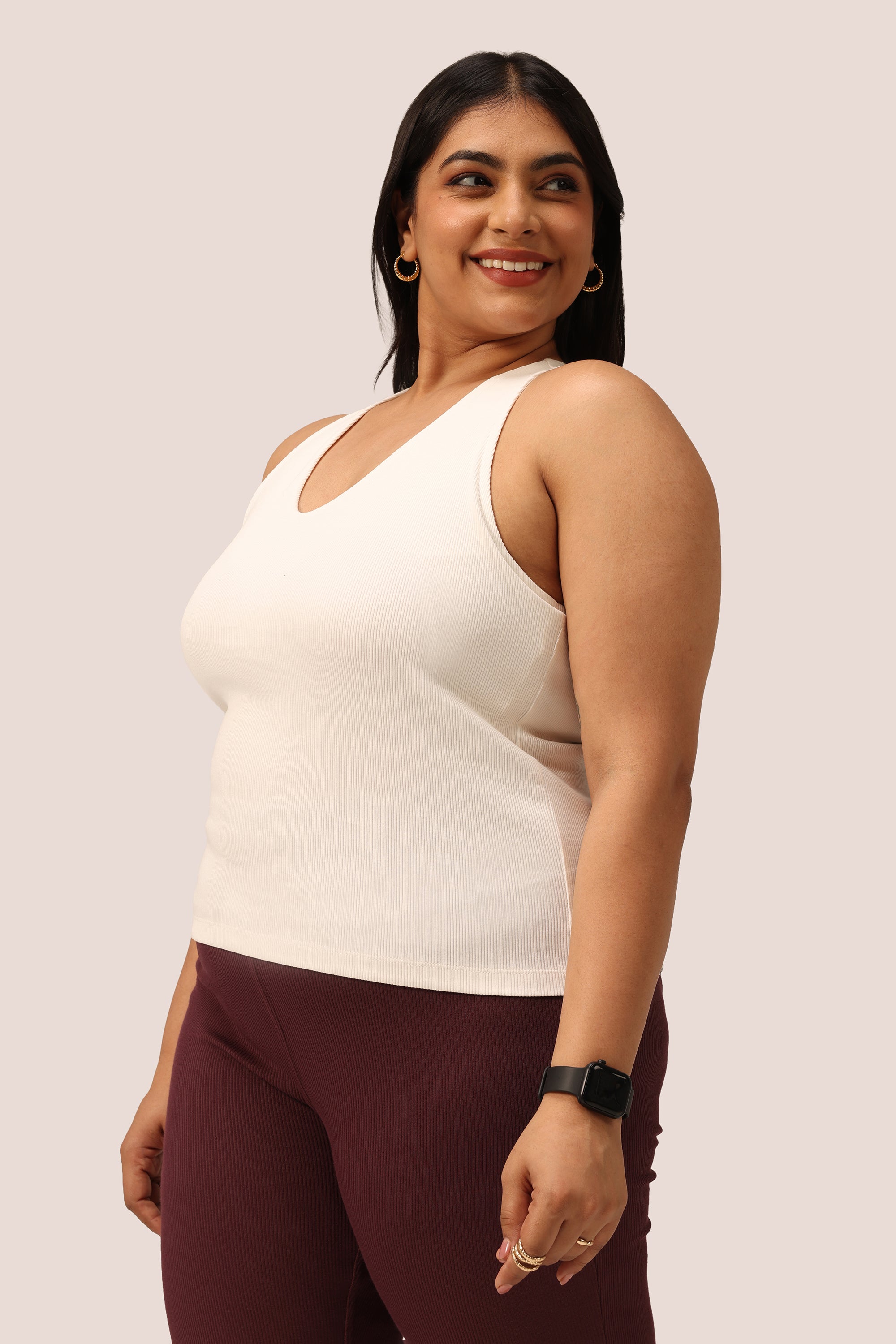 Blissentials V- Neck Racerback Built In Bra Top