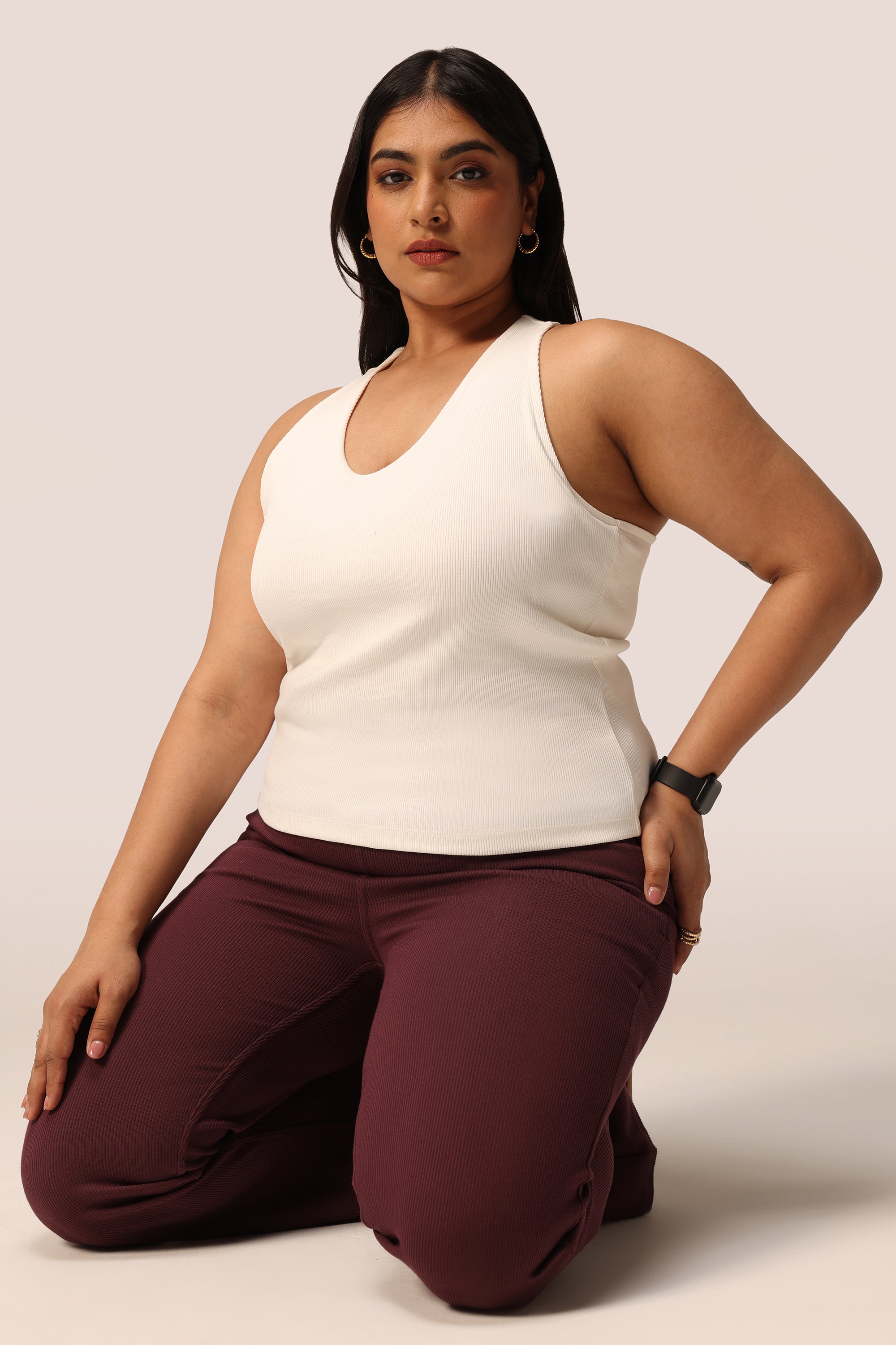 Blissentials V- Neck Racerback Built In Bra Top