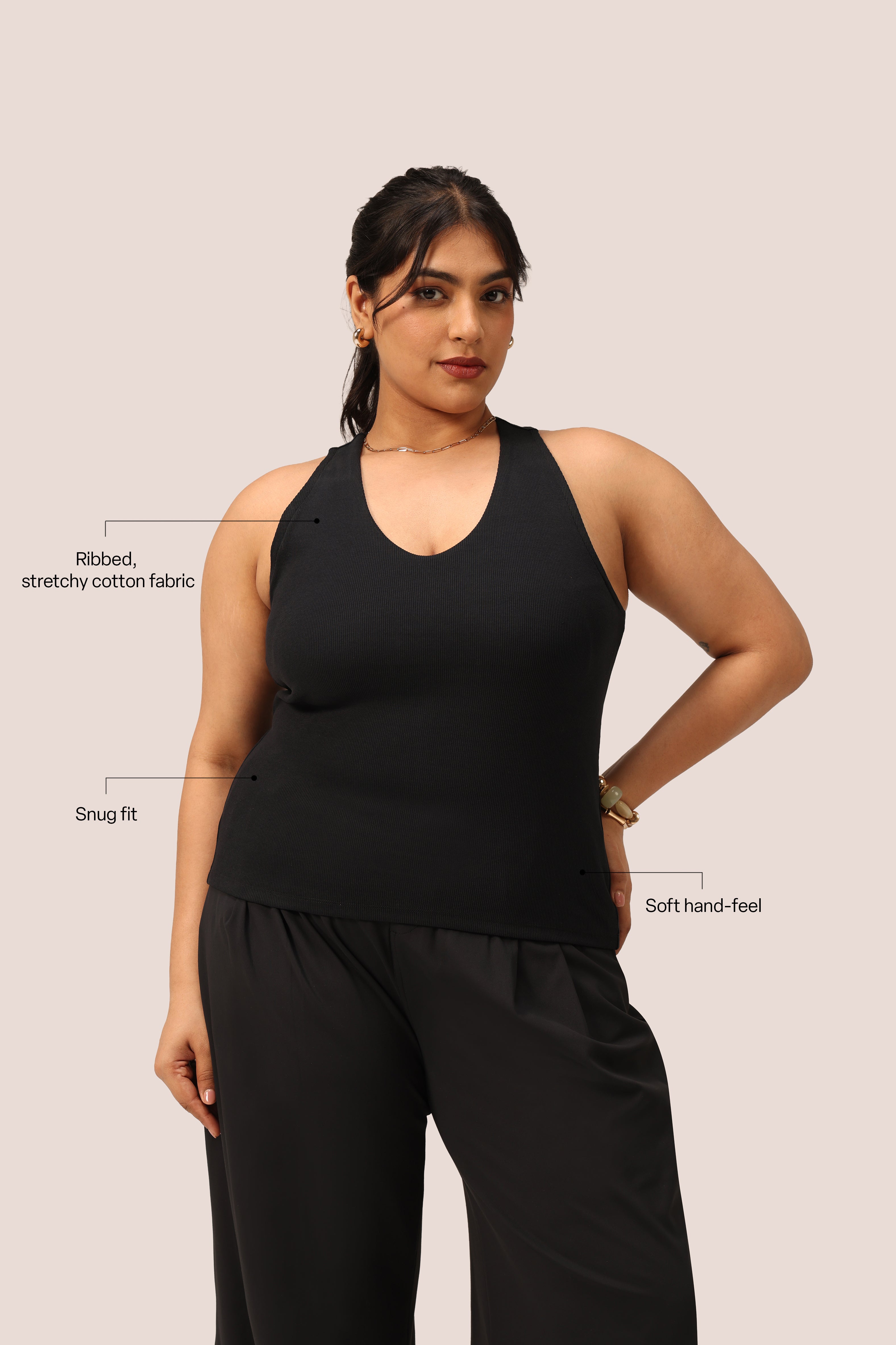 Blissentials V- Neck Racerback Built In Bra Top