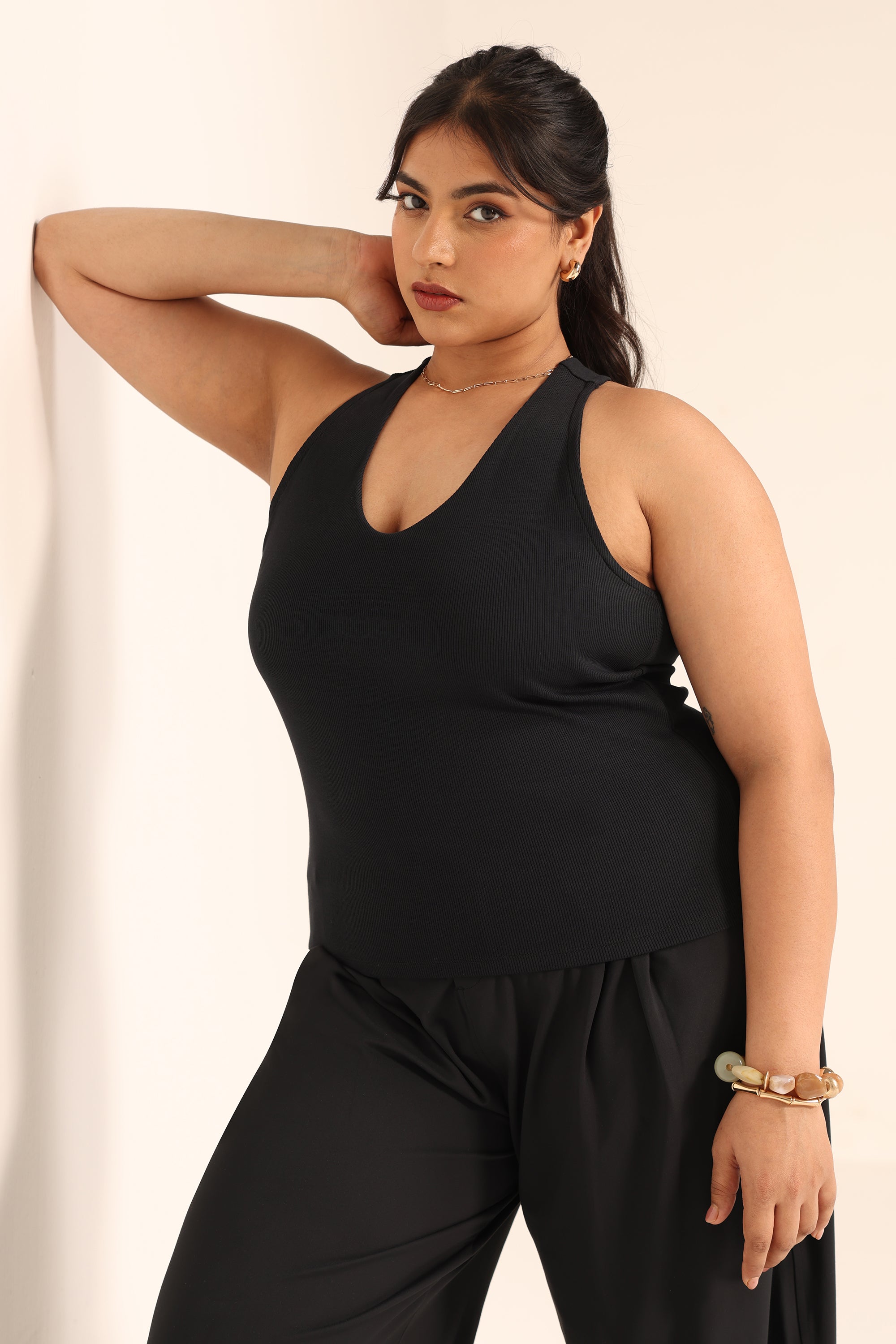 Blissentials V- Neck Racerback Built In Bra Top
