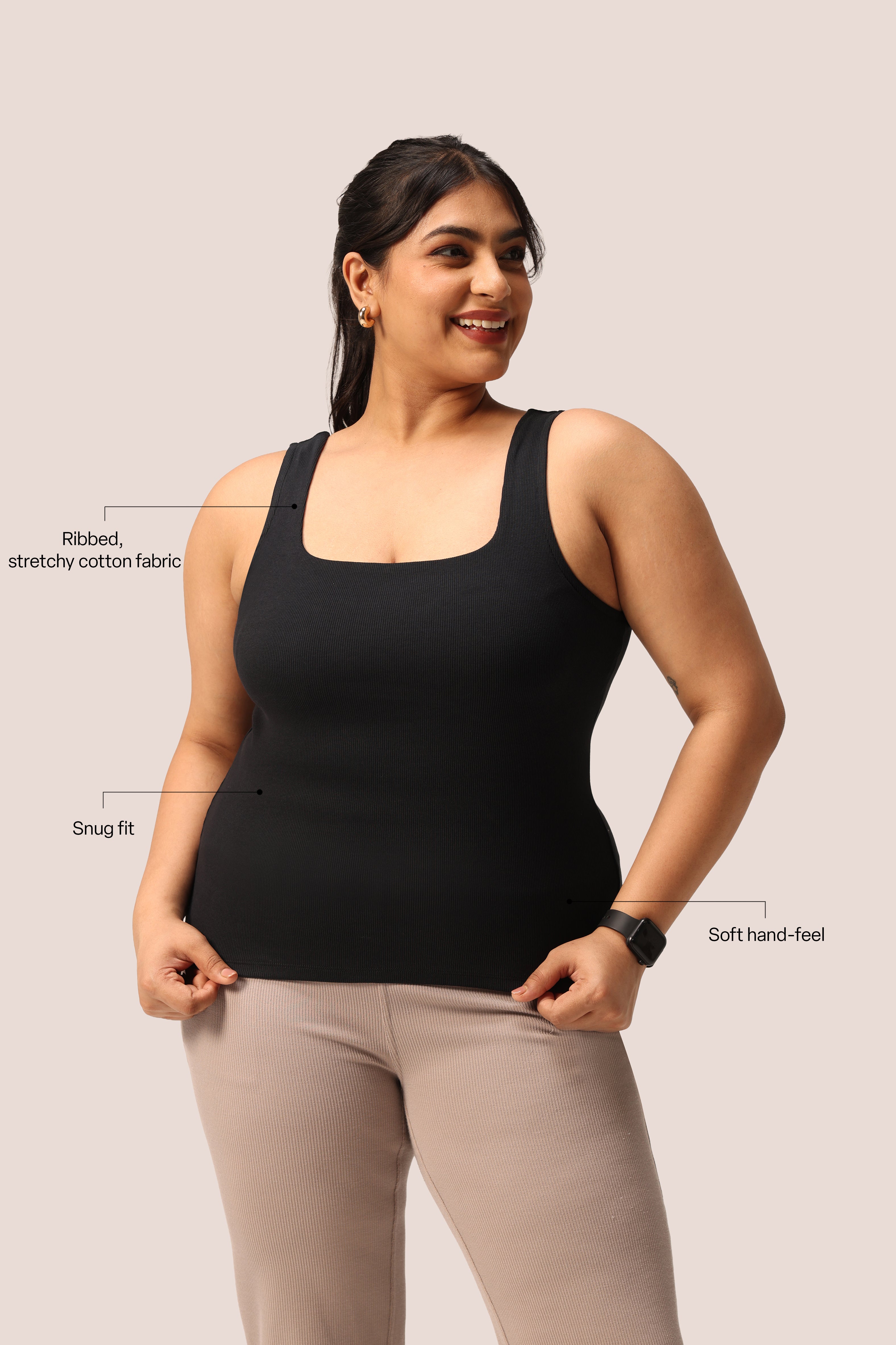 Blissentials Square Neck Built In Bra Top