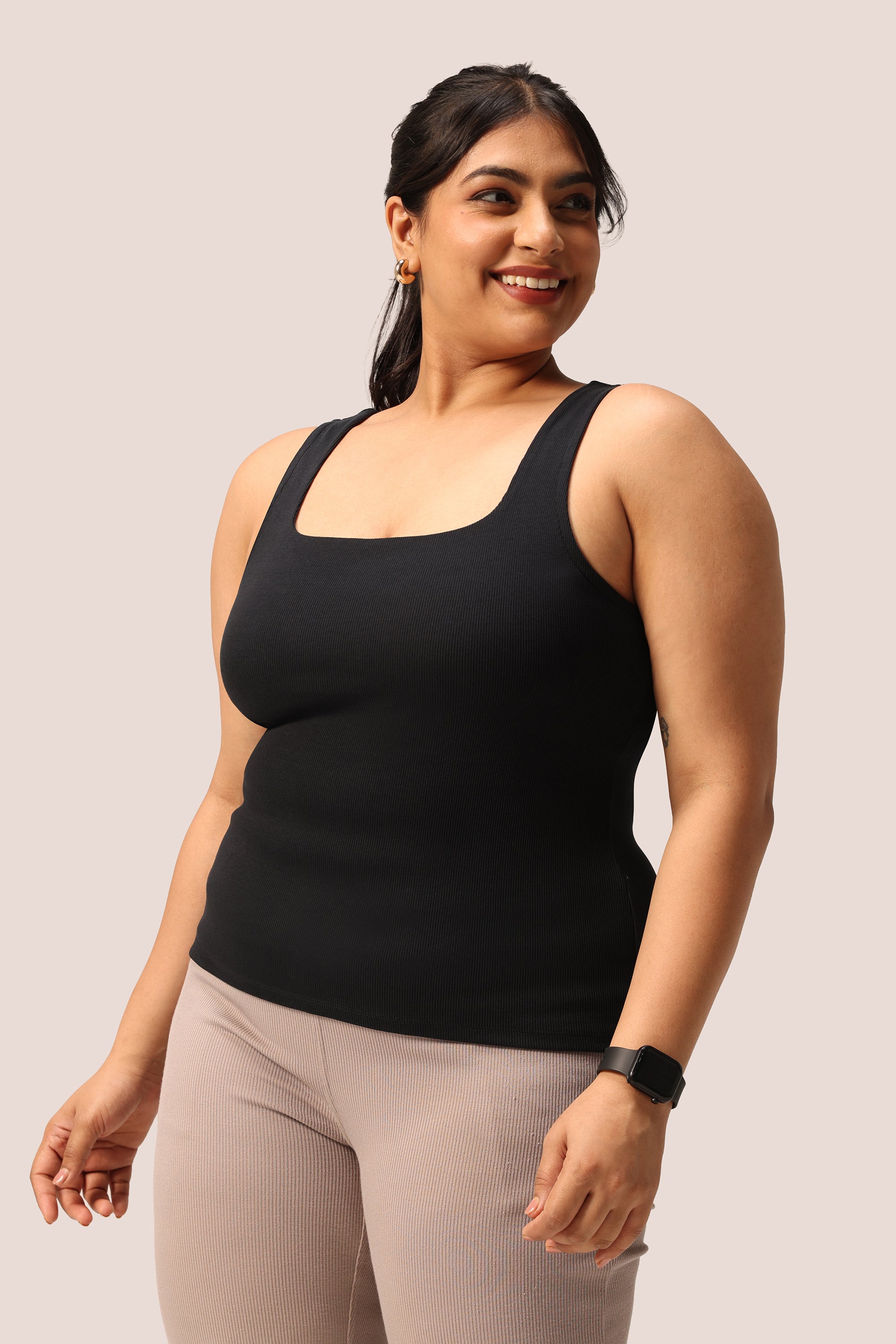 Blissentials Square Neck Built In Bra Top