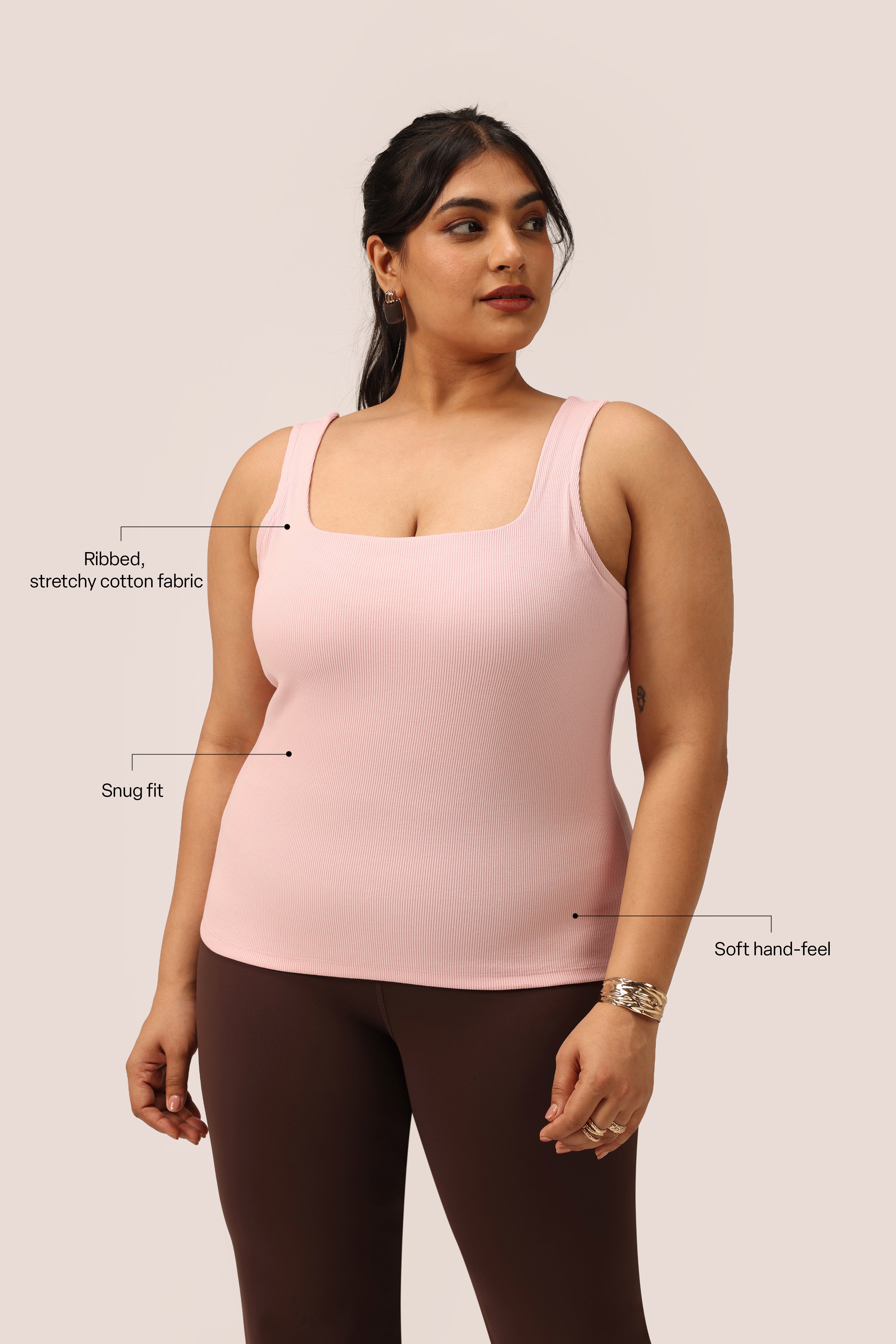 Blissentials Square Neck Built In Bra Top
