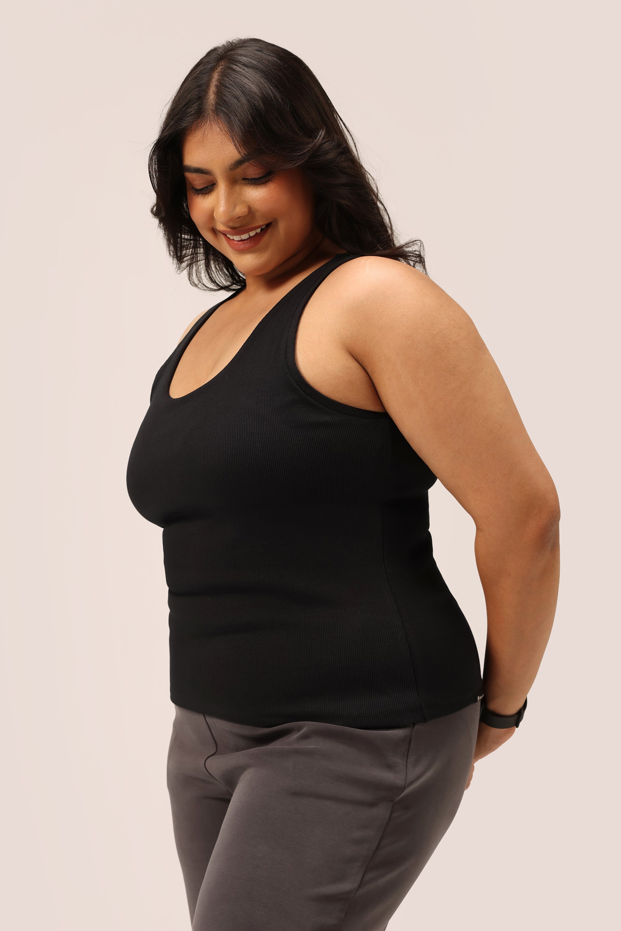 Blissentials Round Neck Built In Bra Top