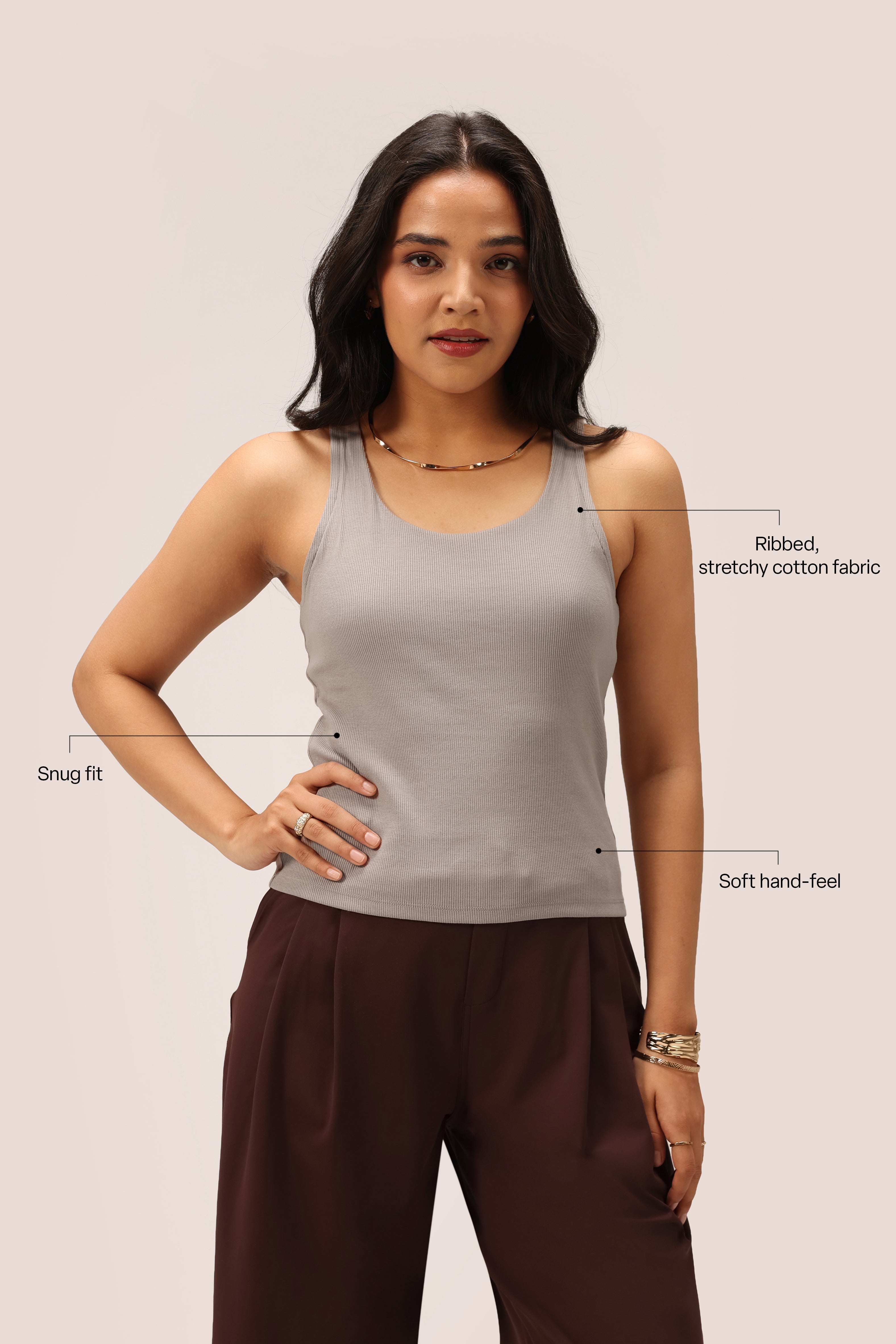 Blissentials Round Neck Built In Bra Top