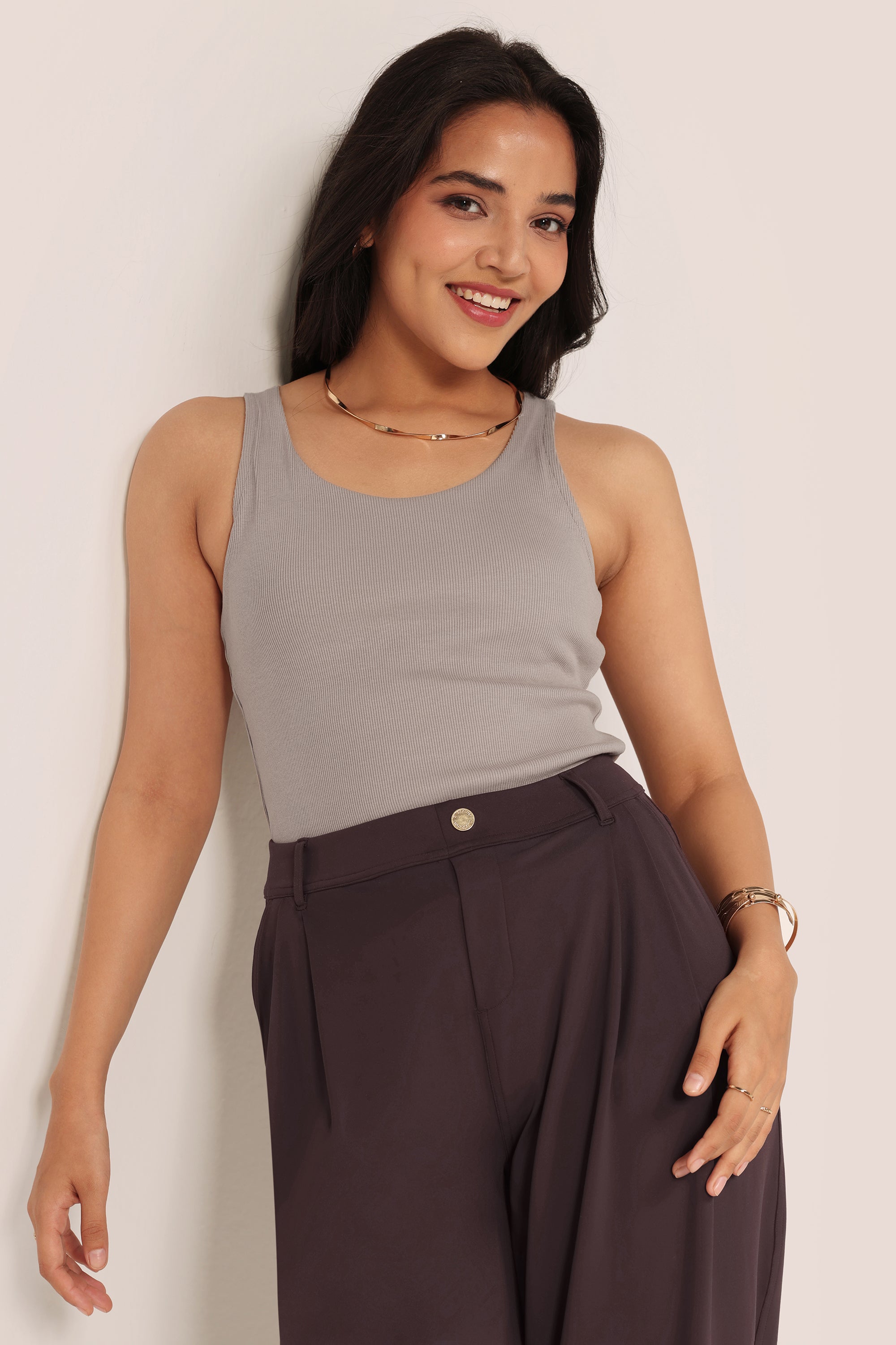 Blissentials Round Neck Built In Bra Top