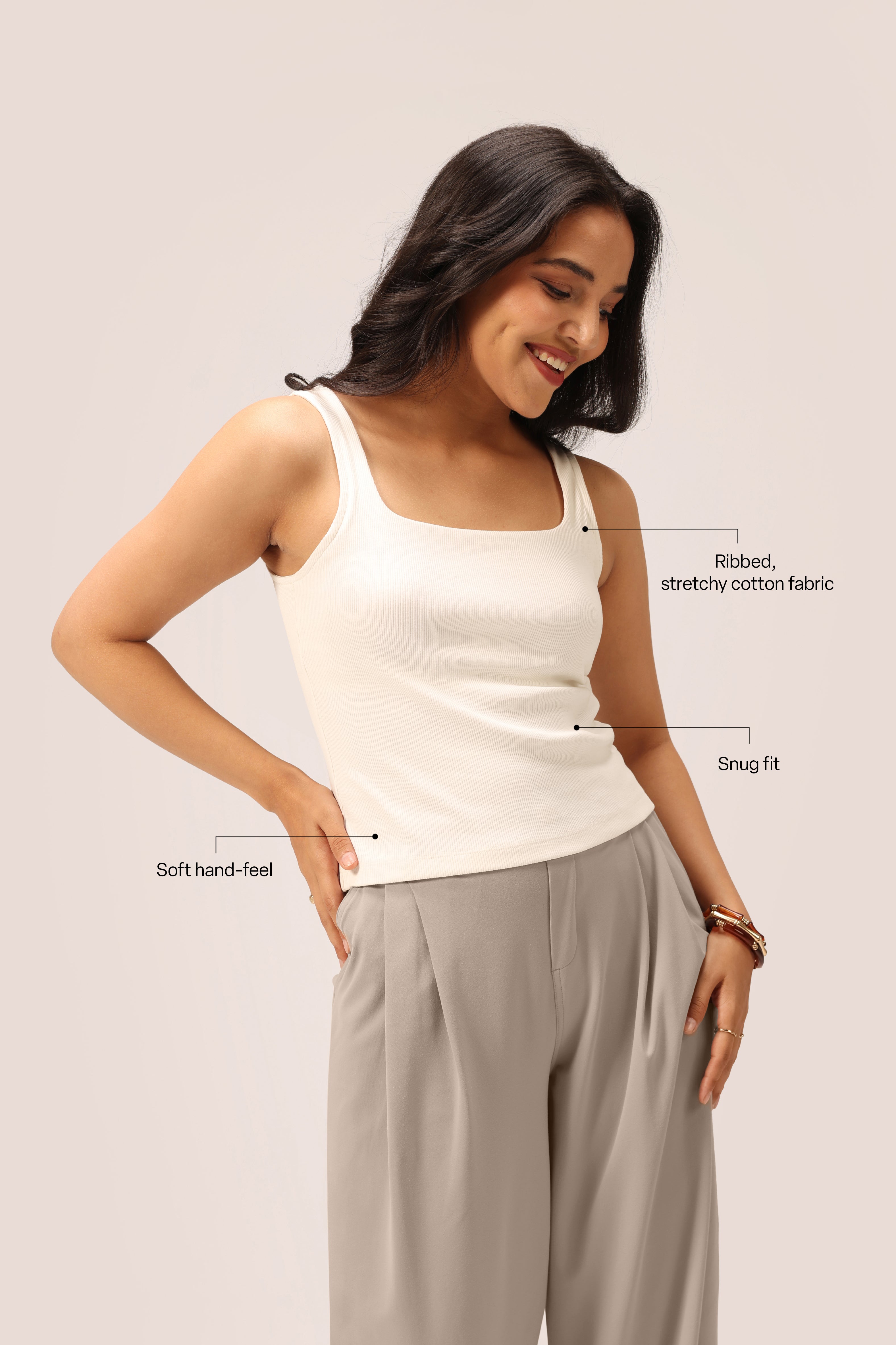 Blissentials Square Neck Built In Bra Top