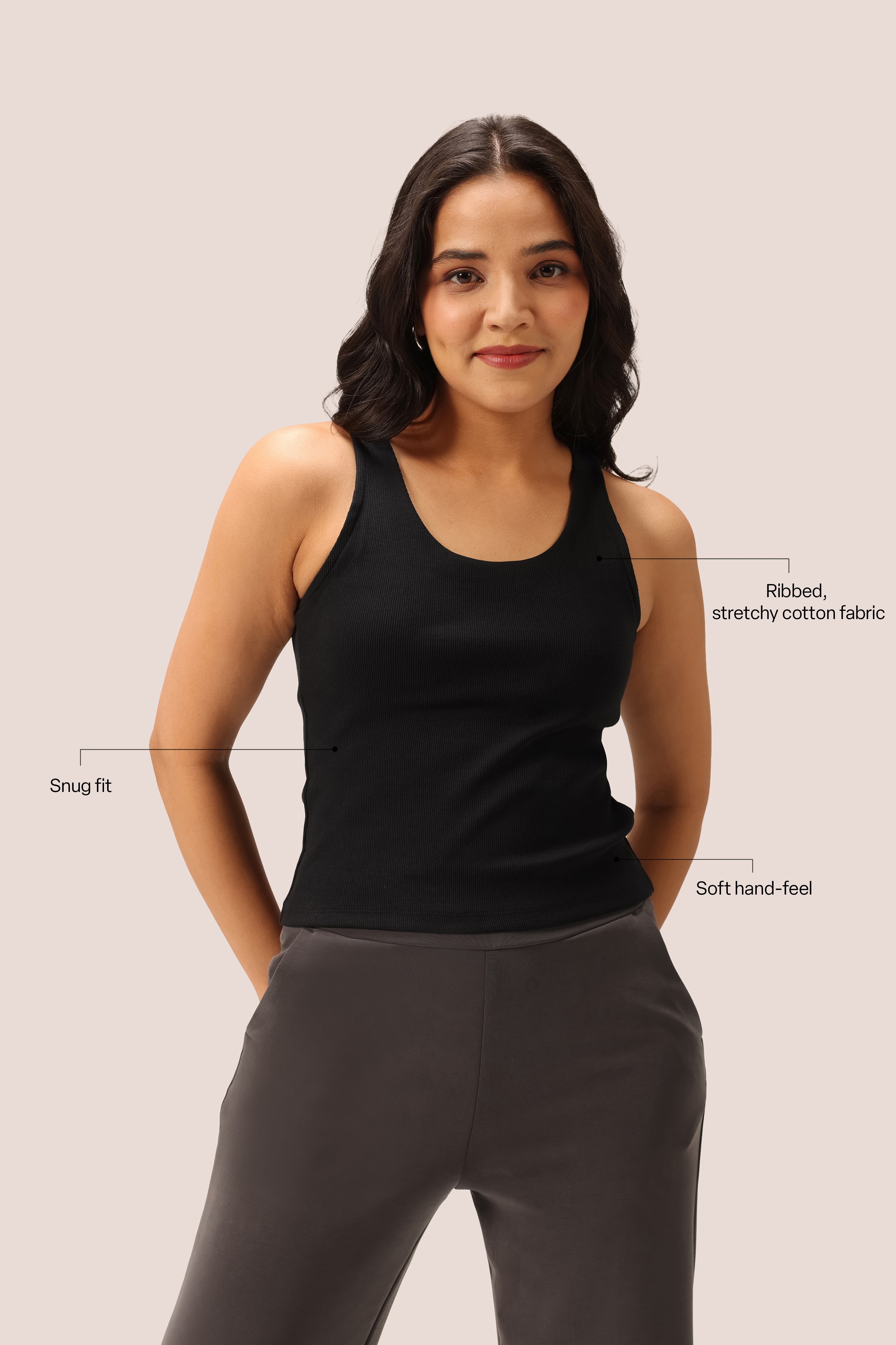 Blissentials Round Neck Built In Bra Top