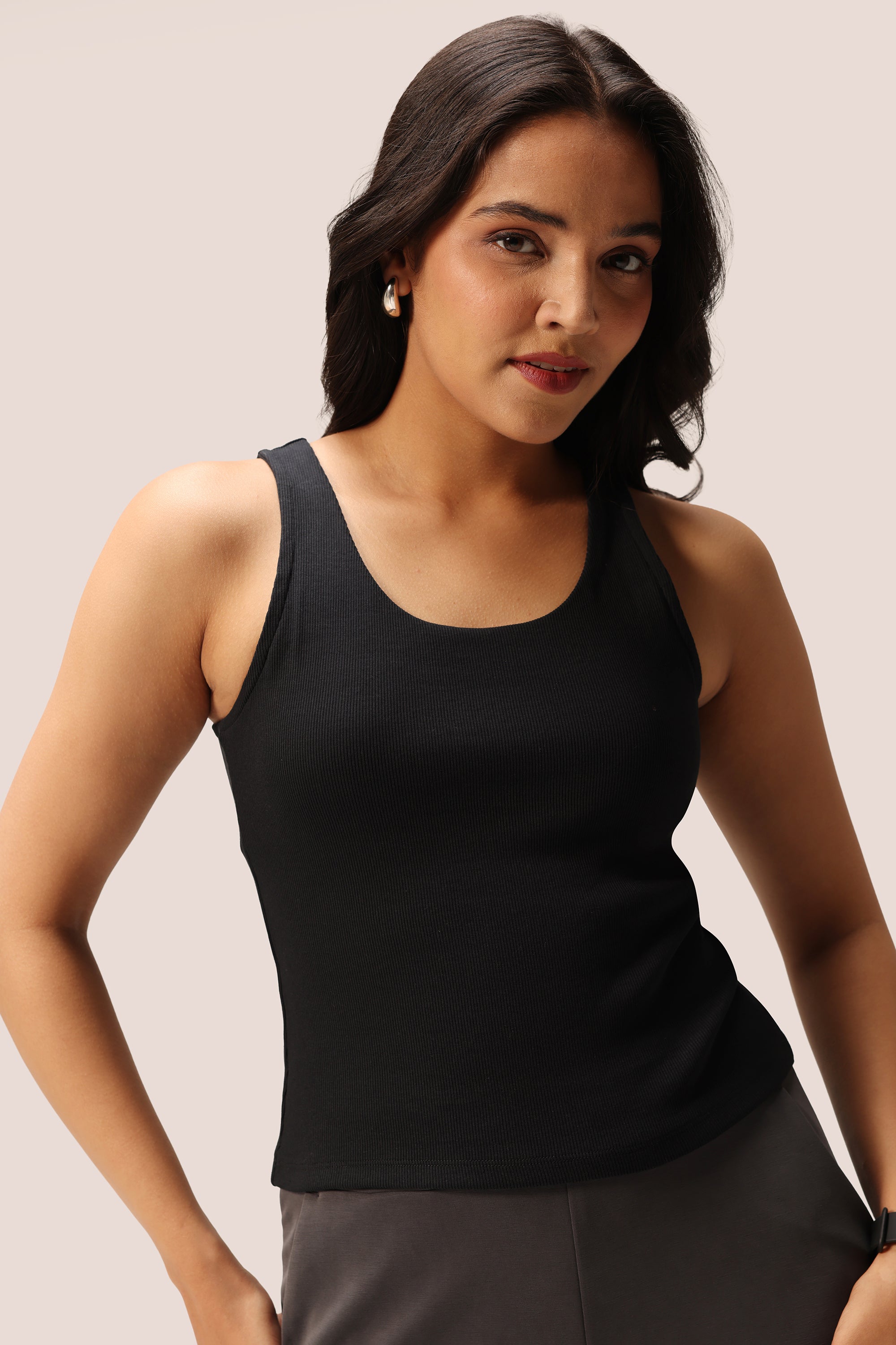 Blissentials Round Neck Built In Bra Top