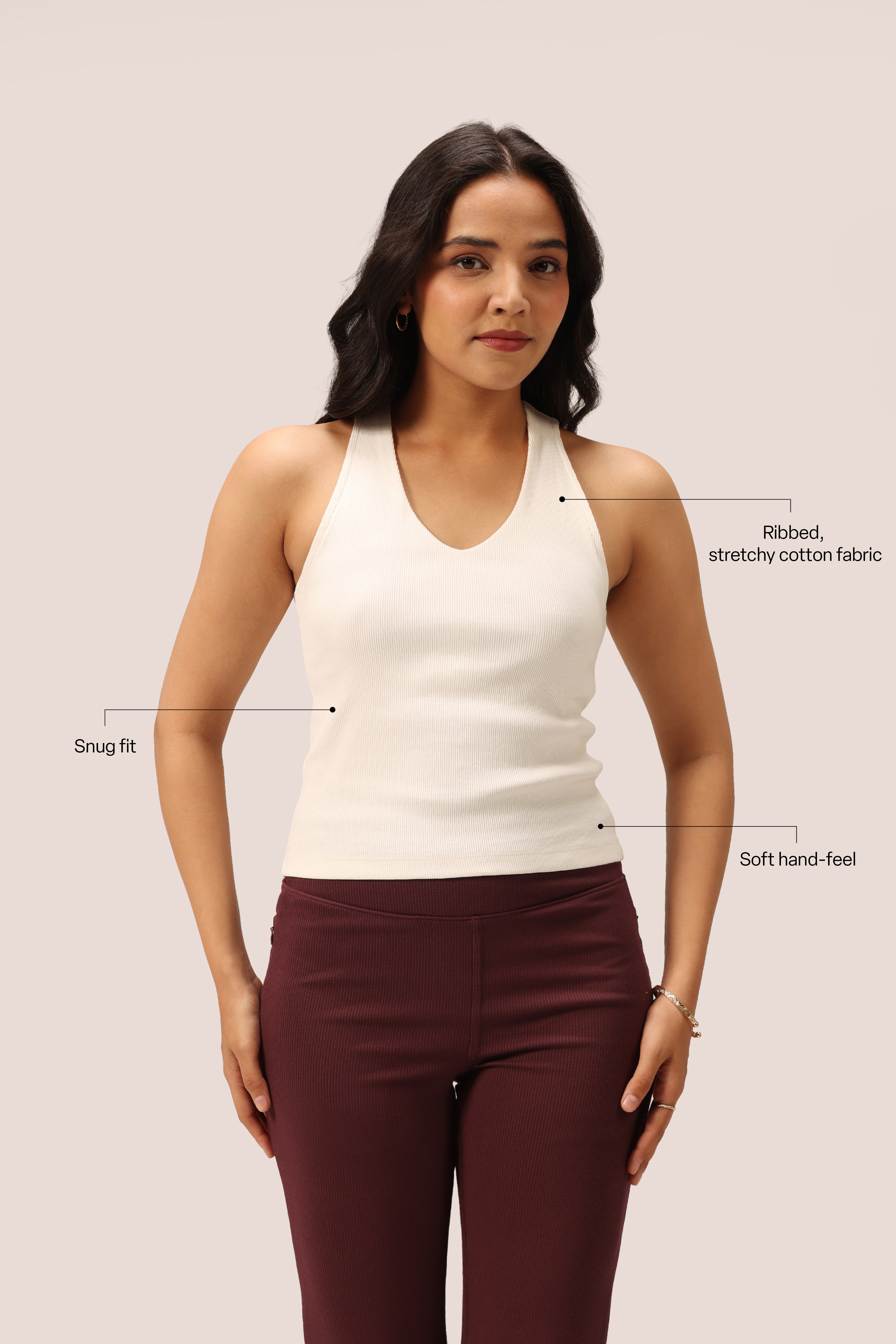 Blissentials V- Neck Racerback Built In Bra Top