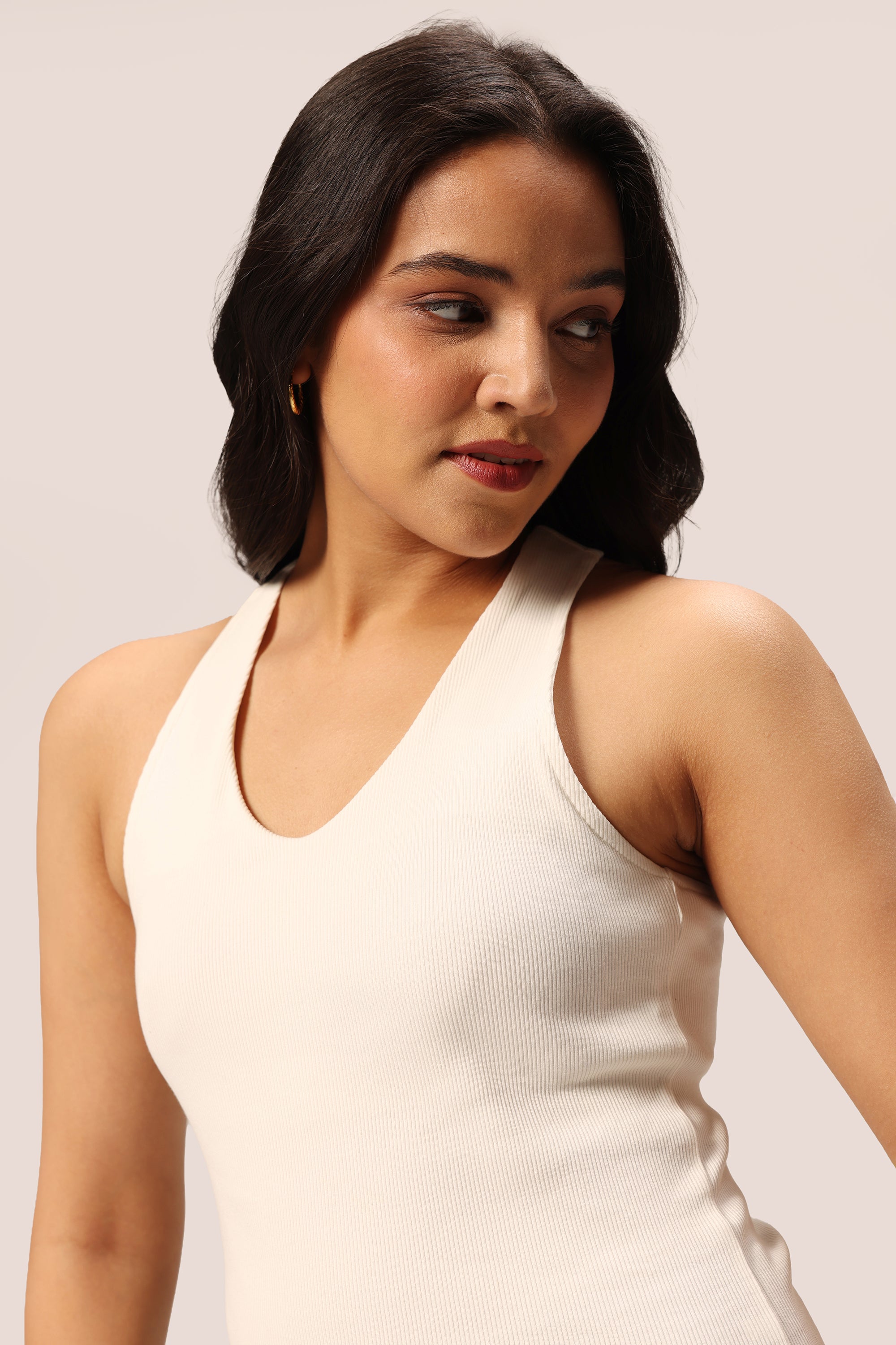 Blissentials V- Neck Racerback Built In Bra Top