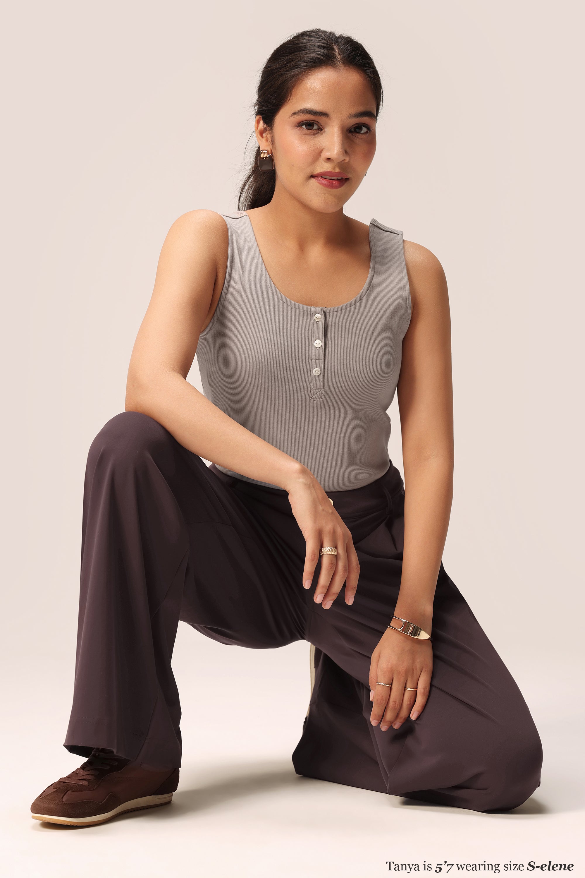 Blissentials Round Neck Henley Tank