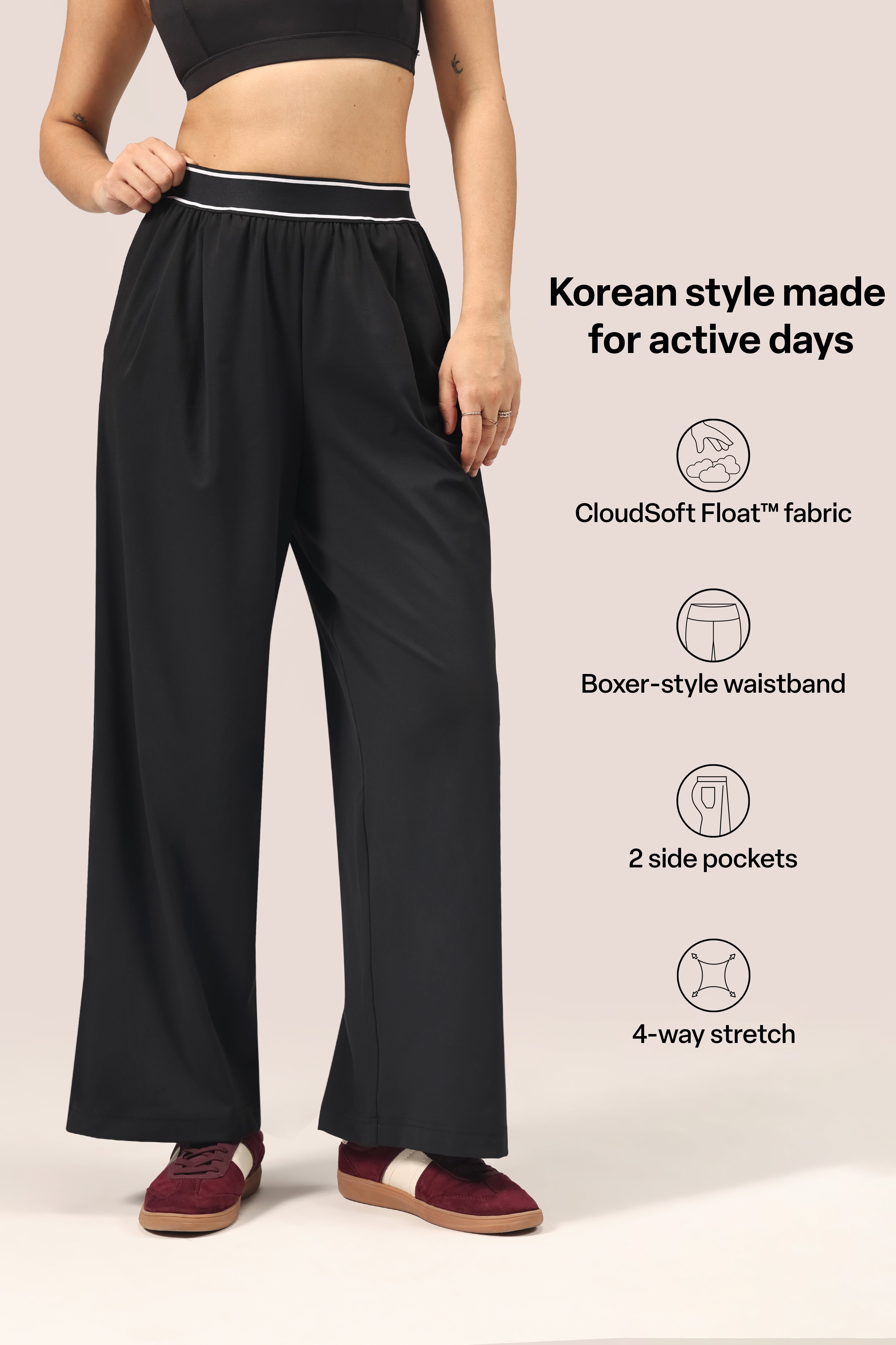 Cloud Korean Active Wide Pants
