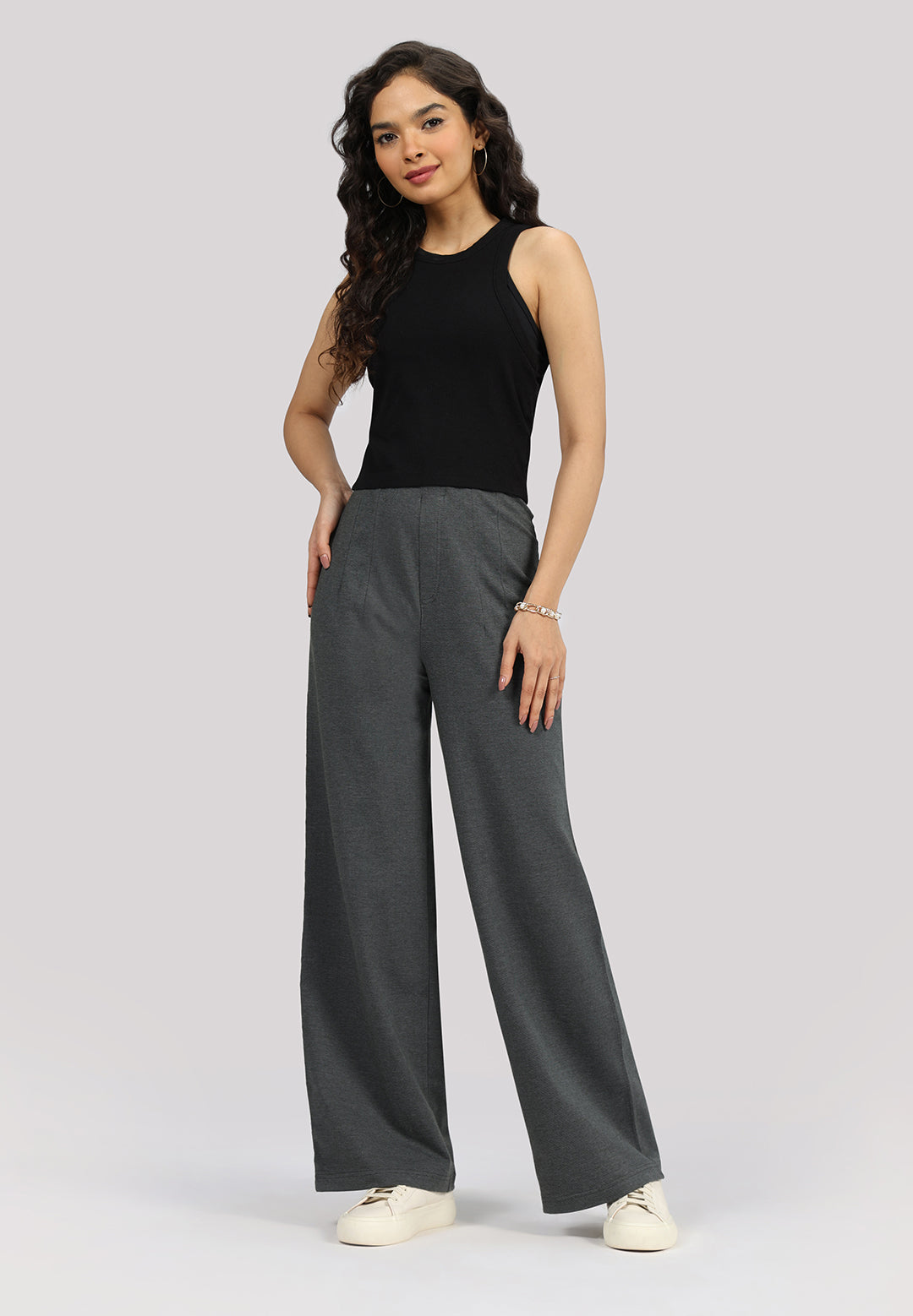 Work-To-Wine Twill Wide Dart Pants