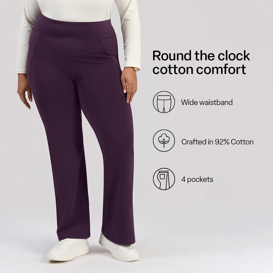 AM:PM Cotton Flare Pants - BlissClub