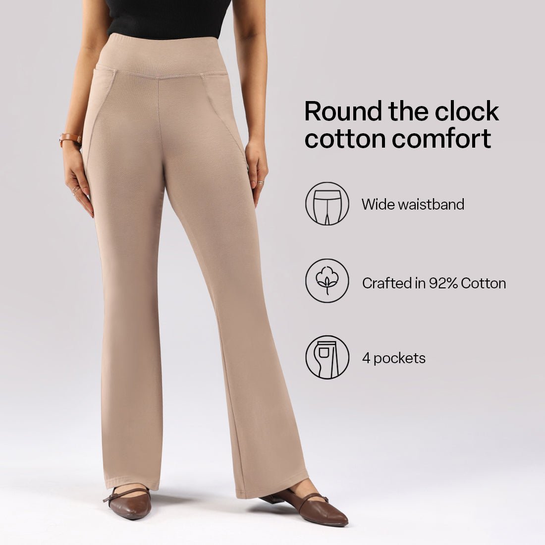 AM:PM Cotton Flare Pants - BlissClub