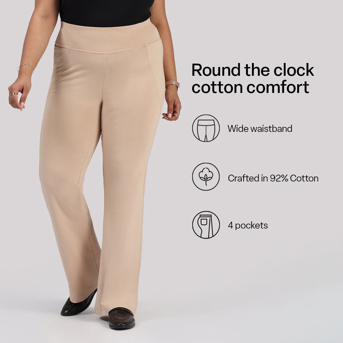 AM:PM Cotton Flare Pants - BlissClub