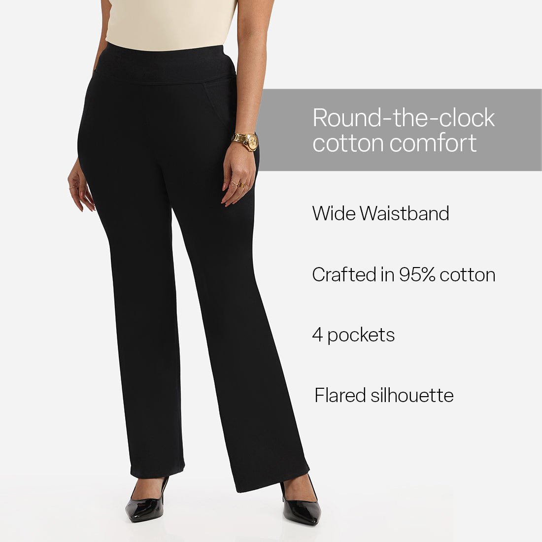 AM:PM Cotton Flare Pants Tall - BlissClub
