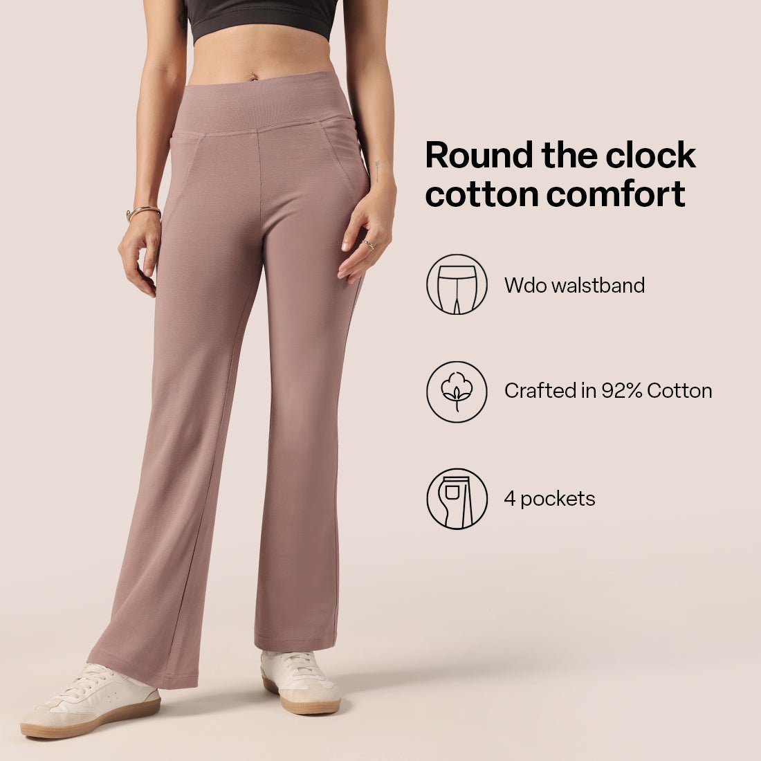 AM:PM Cotton Flare Pants Tall - BlissClub