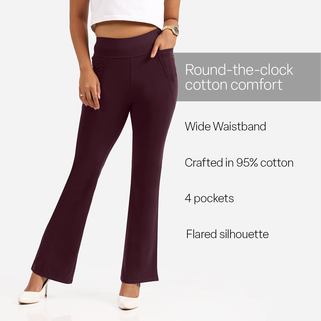 AM:PM Cotton Flare Pants Tall - BlissClub