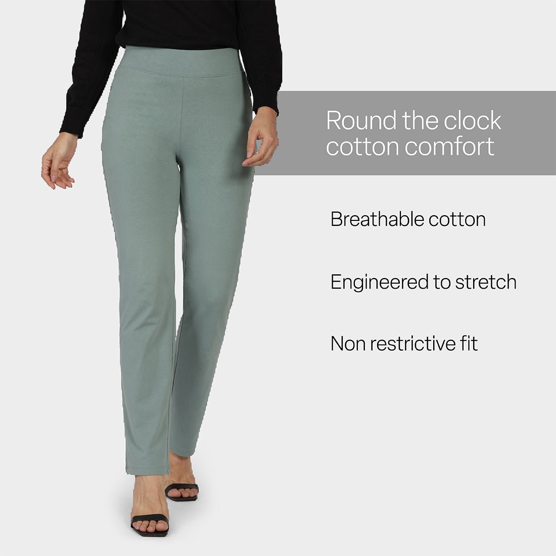 AM:PM Cotton Straight Pants - BlissClub