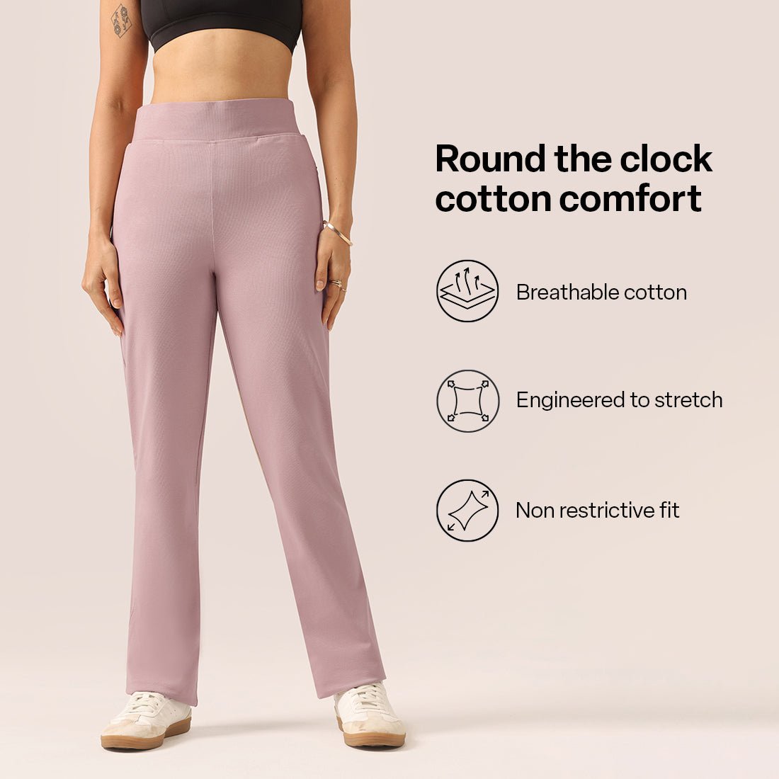 AM:PM Cotton Straight Pants - BlissClub