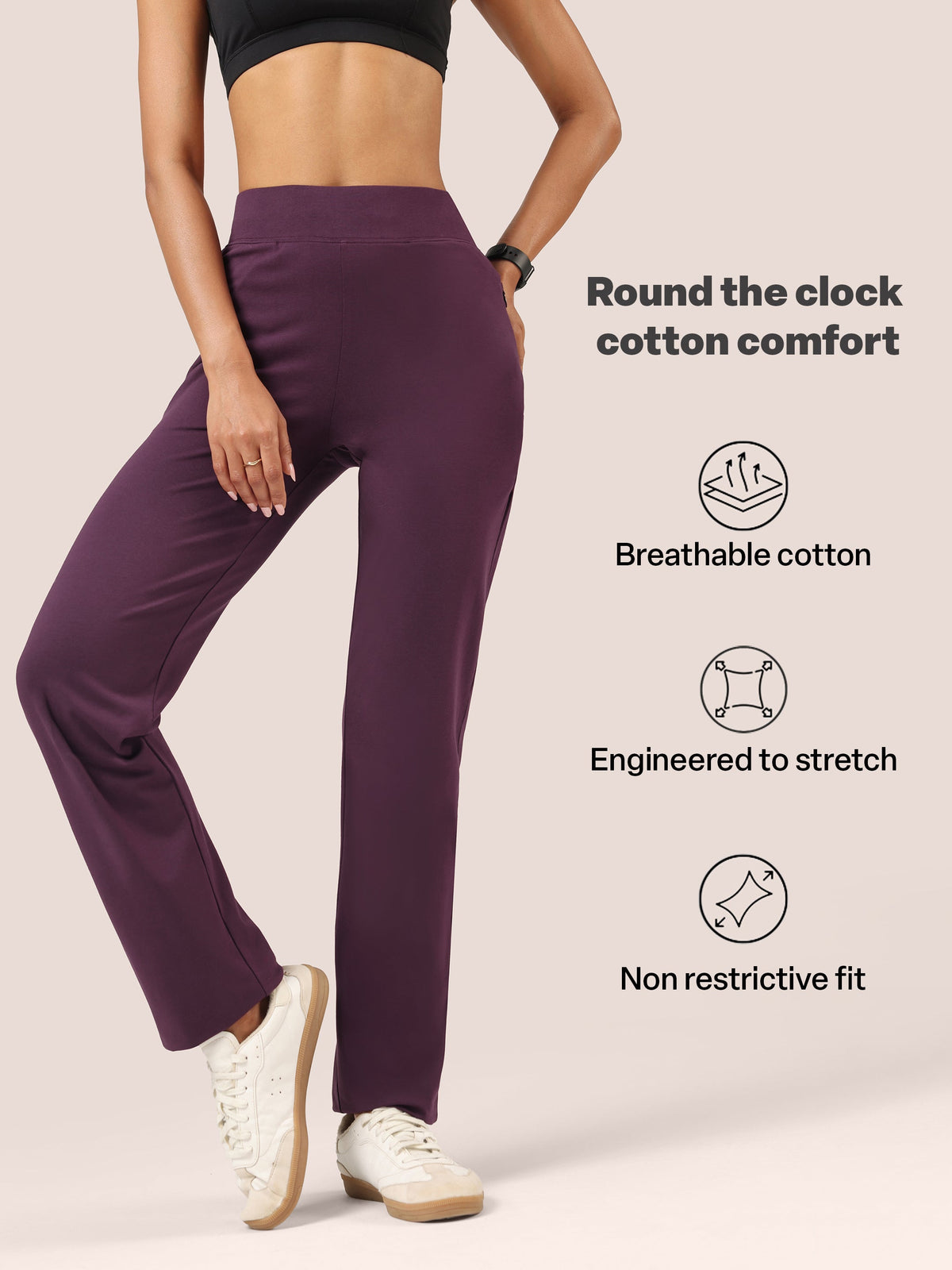 AM:PM Cotton Straight Pants Tall - BlissClub
