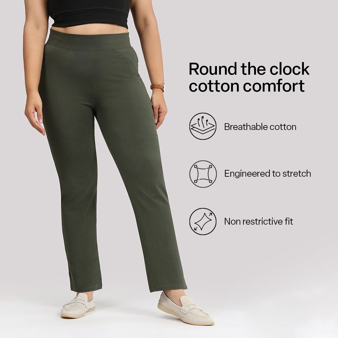 AM:PM Cotton Straight Pants Tall - BlissClub