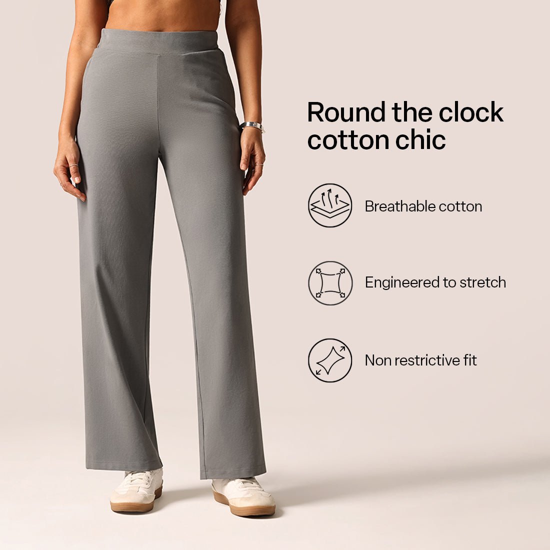 AM:PM Cotton Wide Legged Pants - BlissClub