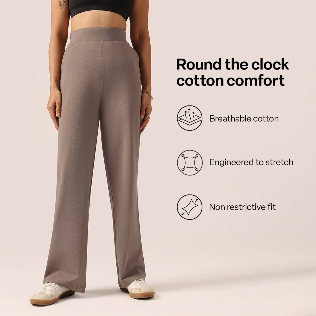 AM:PM Cotton Wide Legged Pants - BlissClub