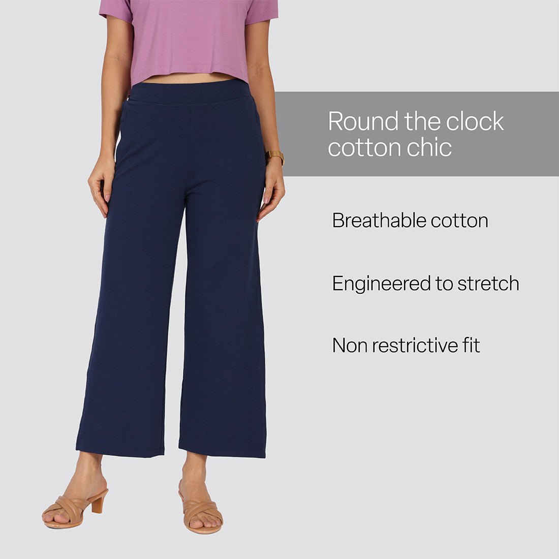 AM:PM Cotton Wide Legged Pants Tall - BlissClub