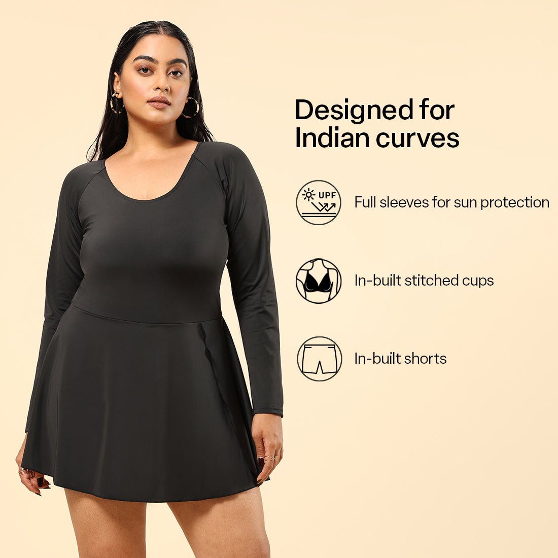 Bliss Swim Full Sleeve Dress - BlissClub