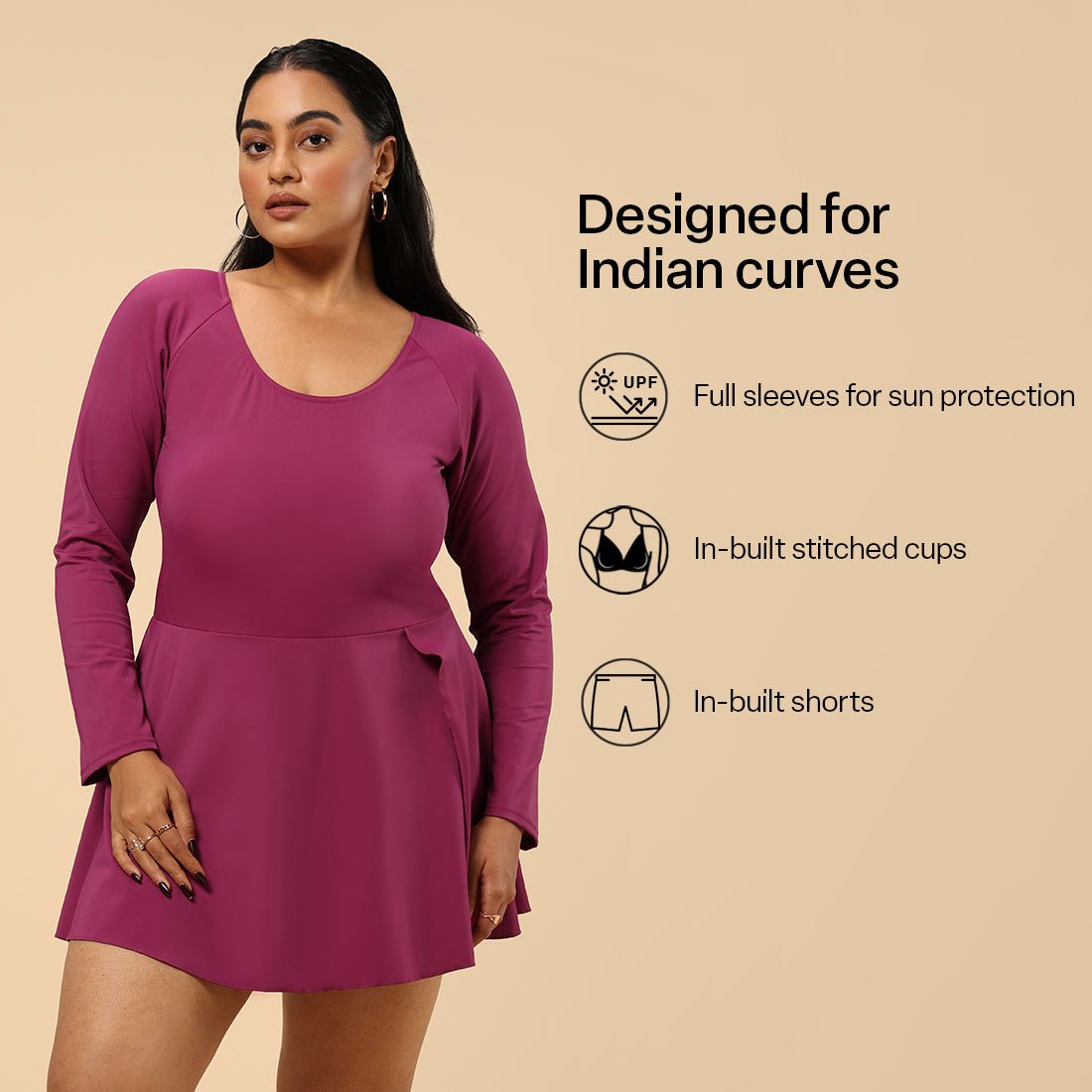 Bliss Swim Full Sleeve Dress - BlissClub