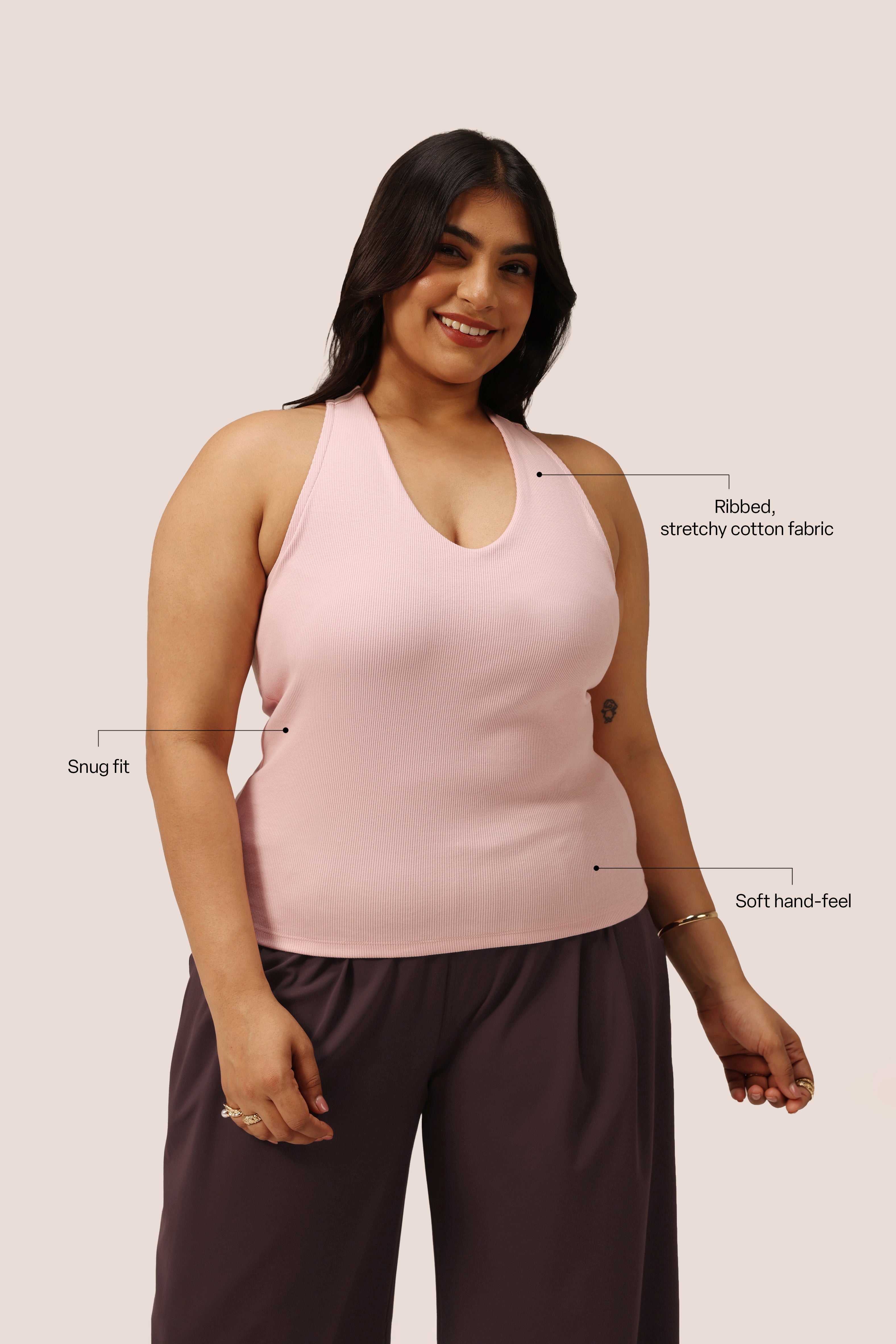 Blissentials V- Neck Racerback Built In Bra Top - BlissClub