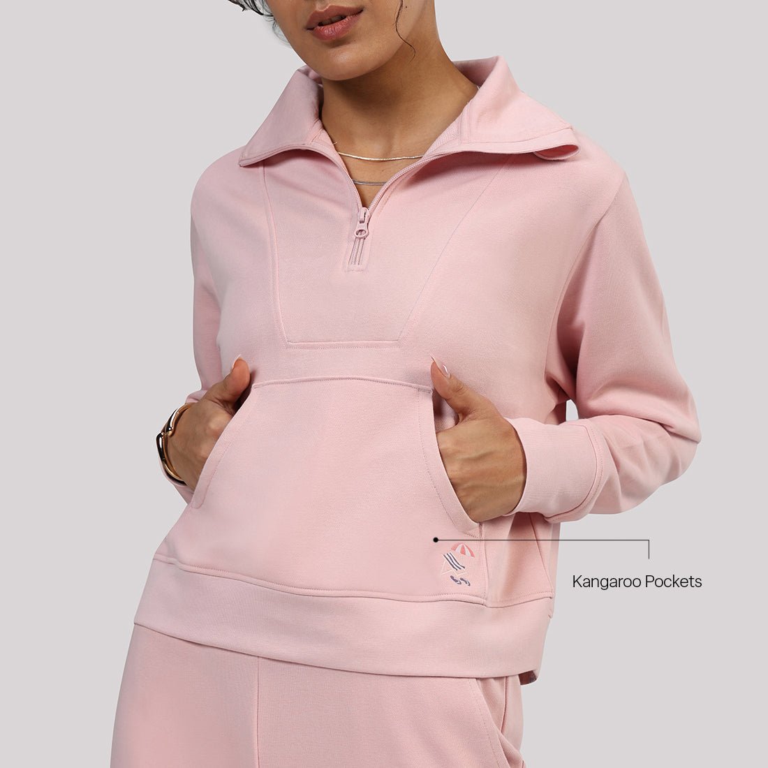 BlissTerry™ Cotton Pullover with Zipper - BlissClub