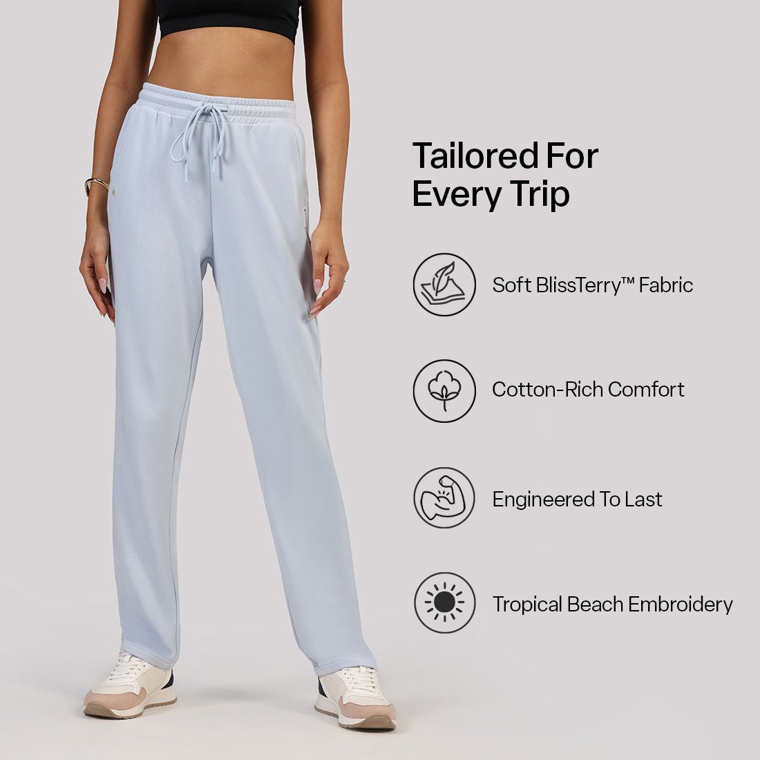 BlissTerry™ Cotton Straight Pants - BlissClub