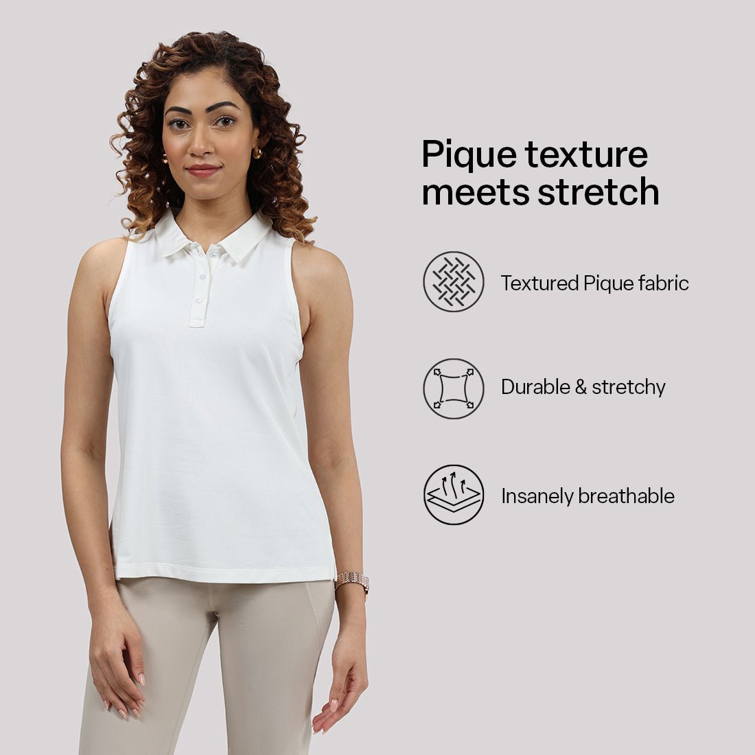Classic Pique Sleeveless Polo - BlissClub