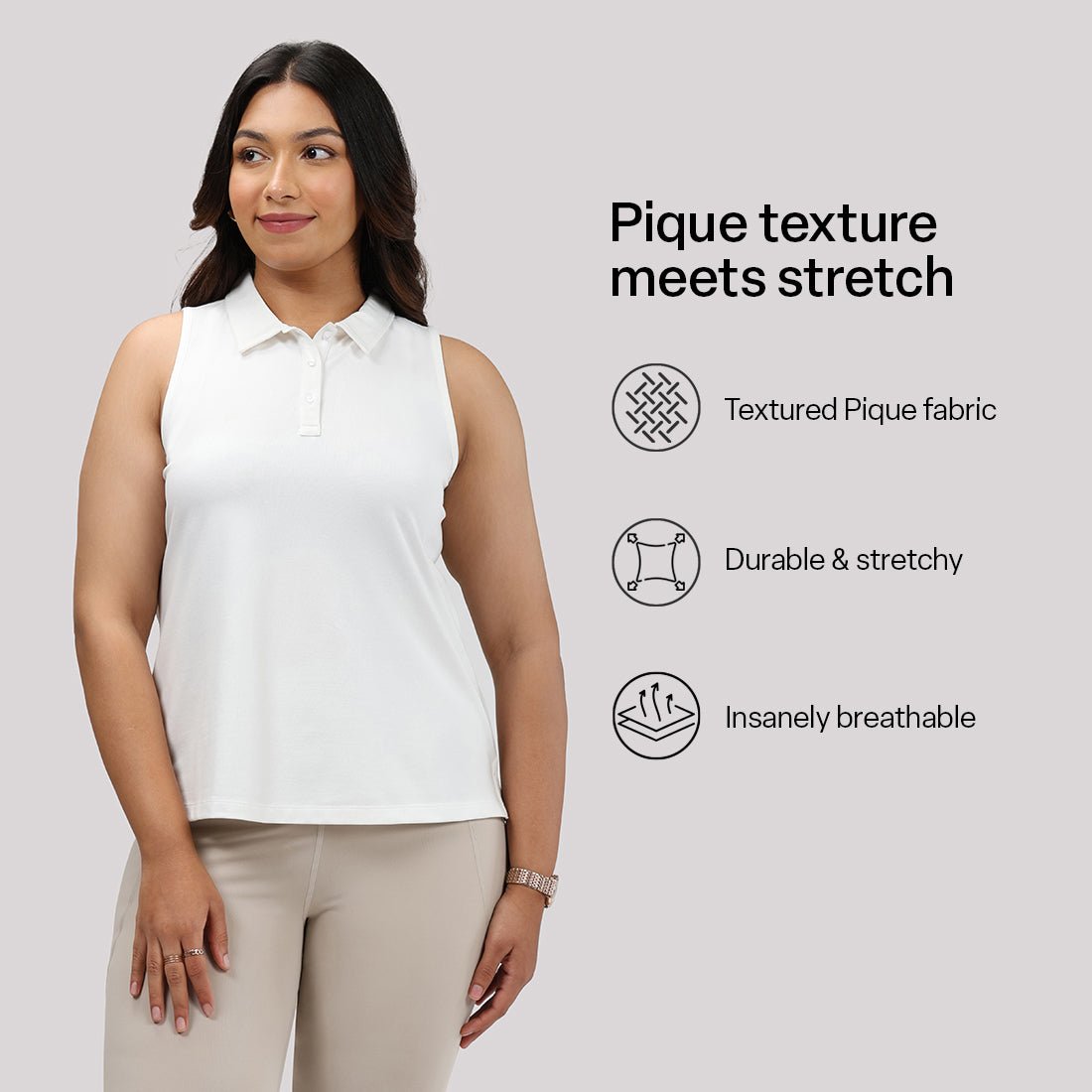 Classic Pique Sleeveless Polo - BlissClub