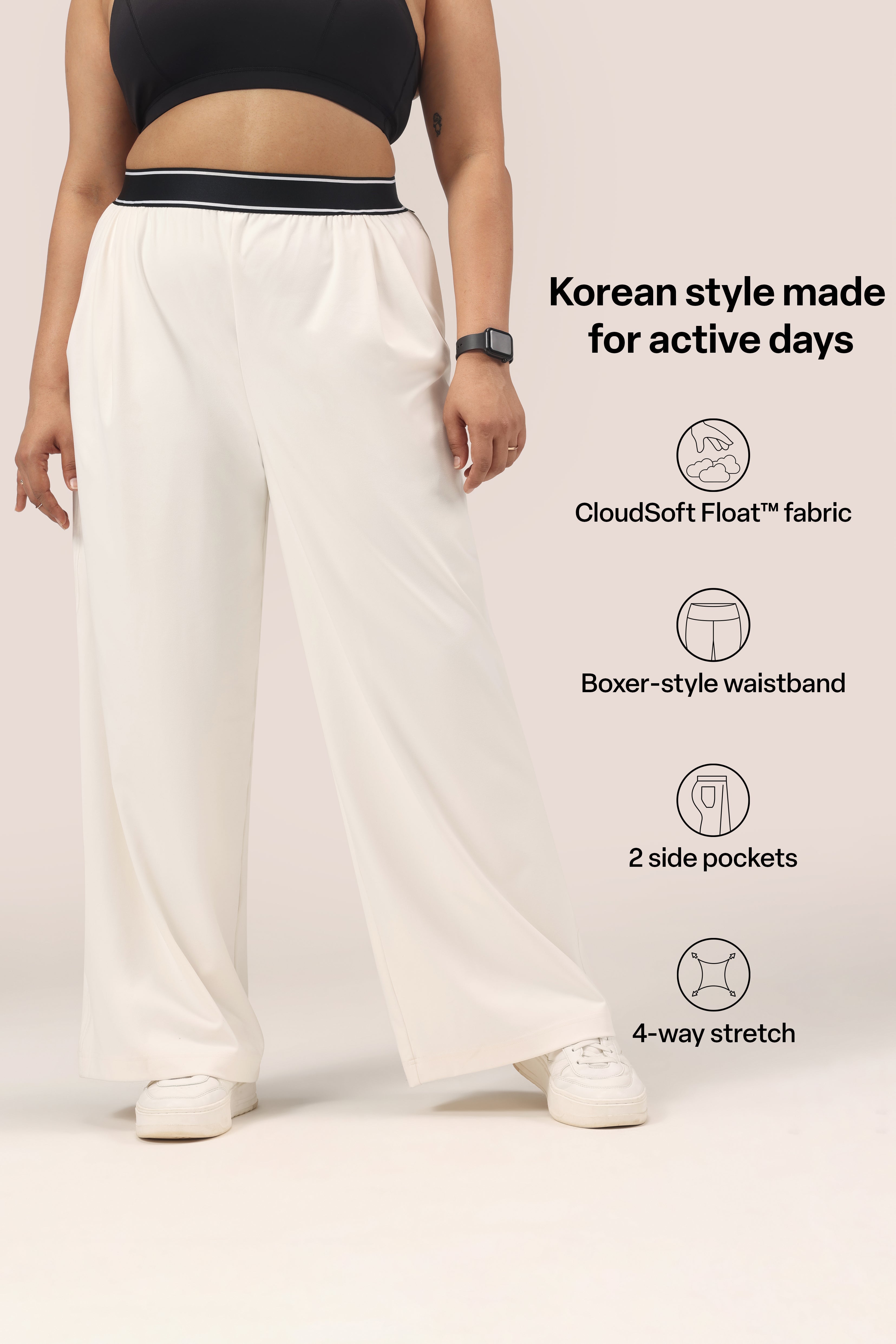 Cloud Korean Active Wide Pants - BlissClub