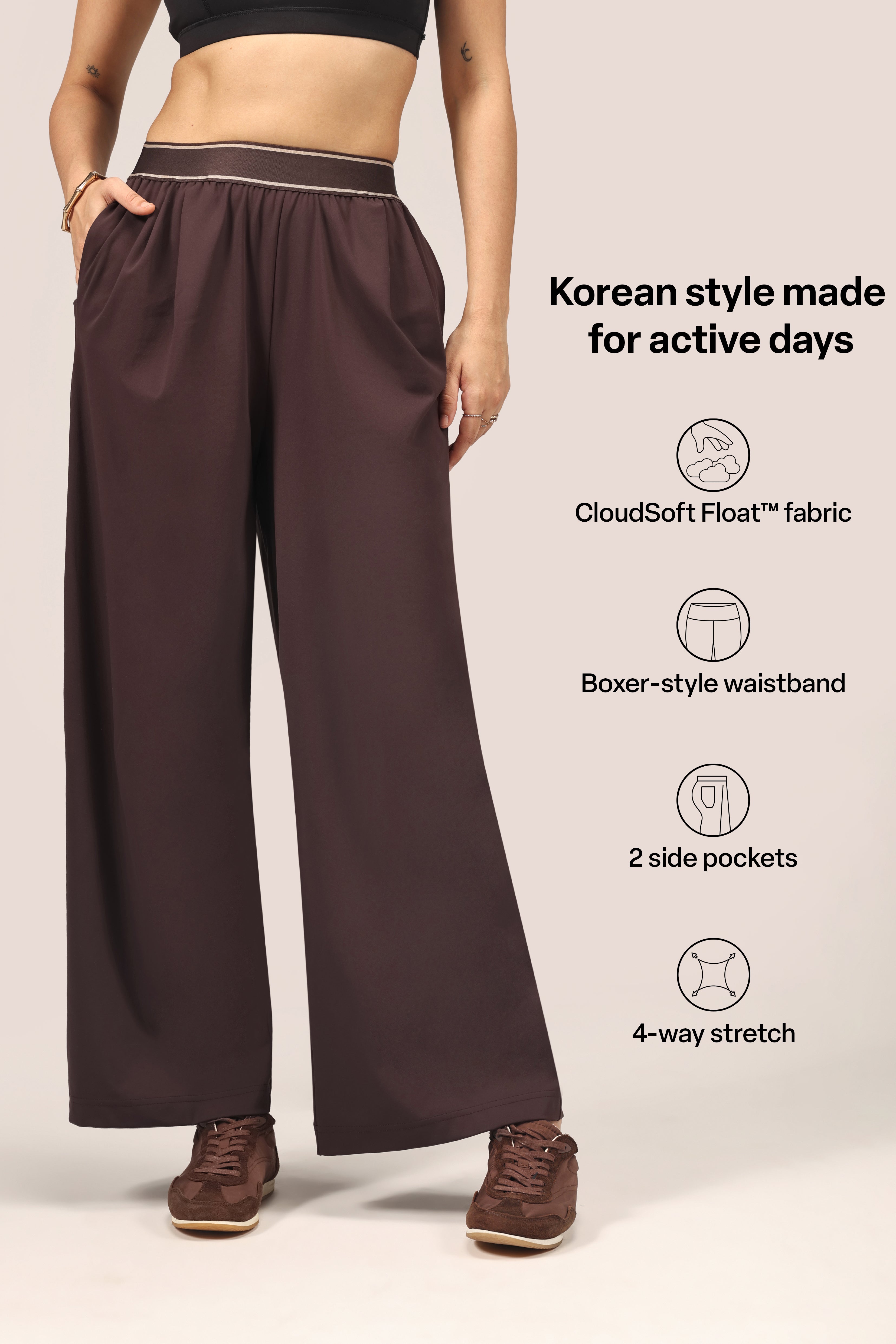 Cloud Korean Active Wide Pants