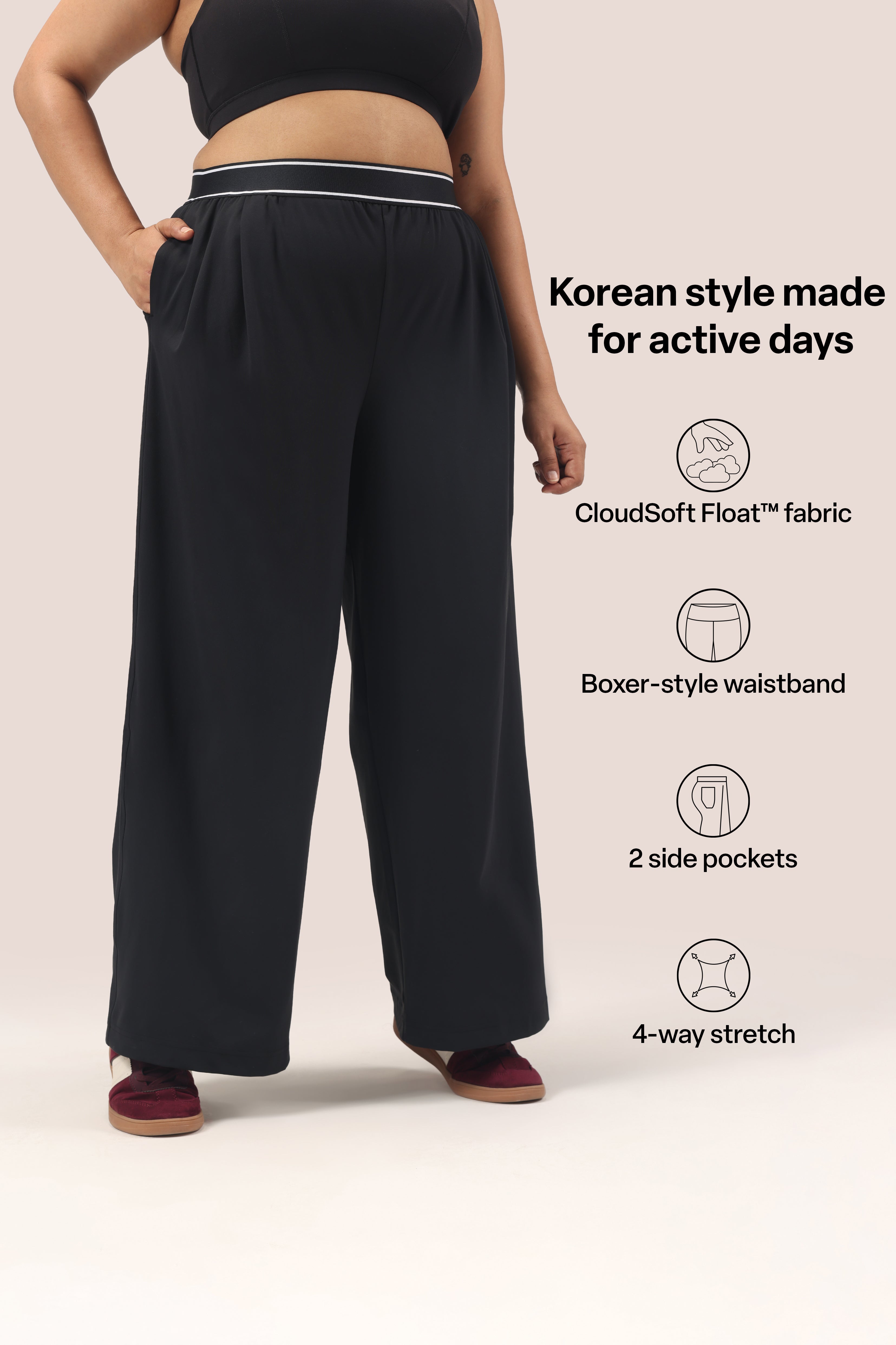 Cloud Korean Active Wide Pants