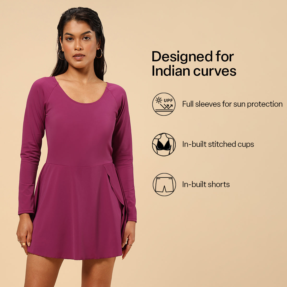 The Bliss Swim Full Sleeve Dress