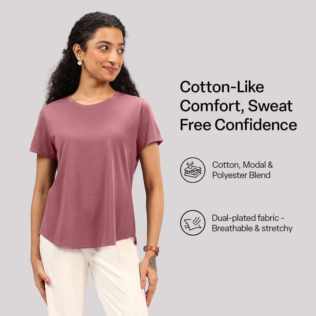 Cotton Pro Curved Hem Tee
