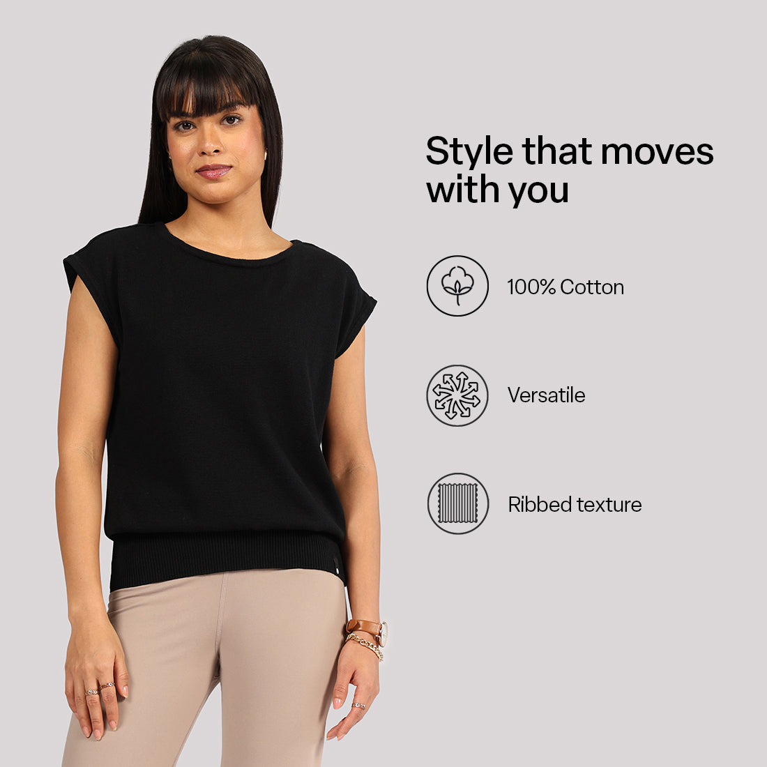 Move All Day Cap Sleeves Top
