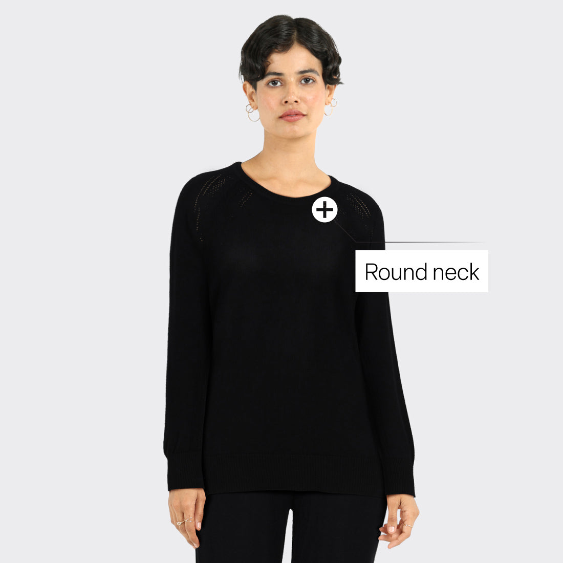 At-Ease Cotton Knit Pointelle Top - Full