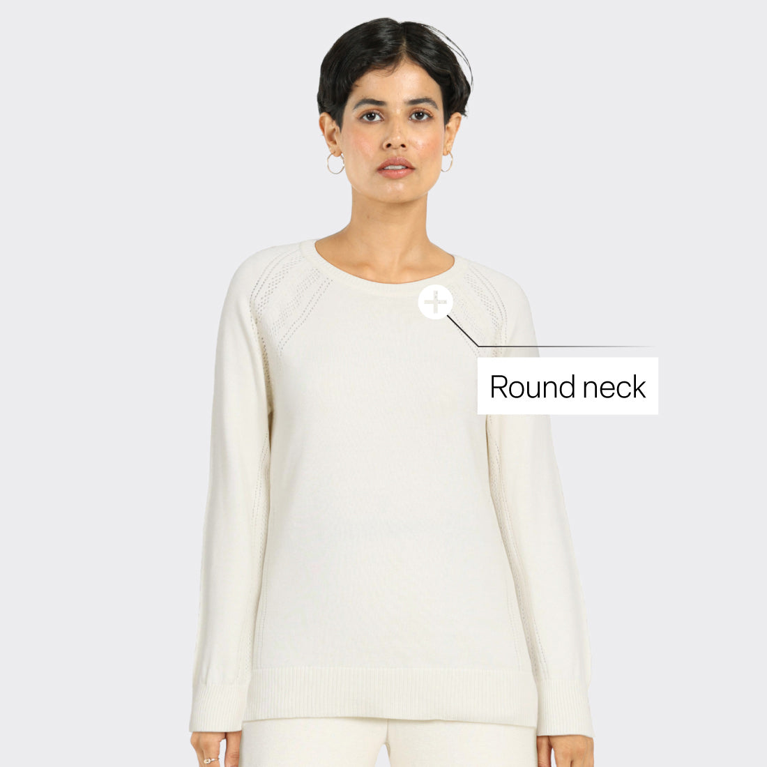 At-Ease Cotton Knit Pointelle Top - Full