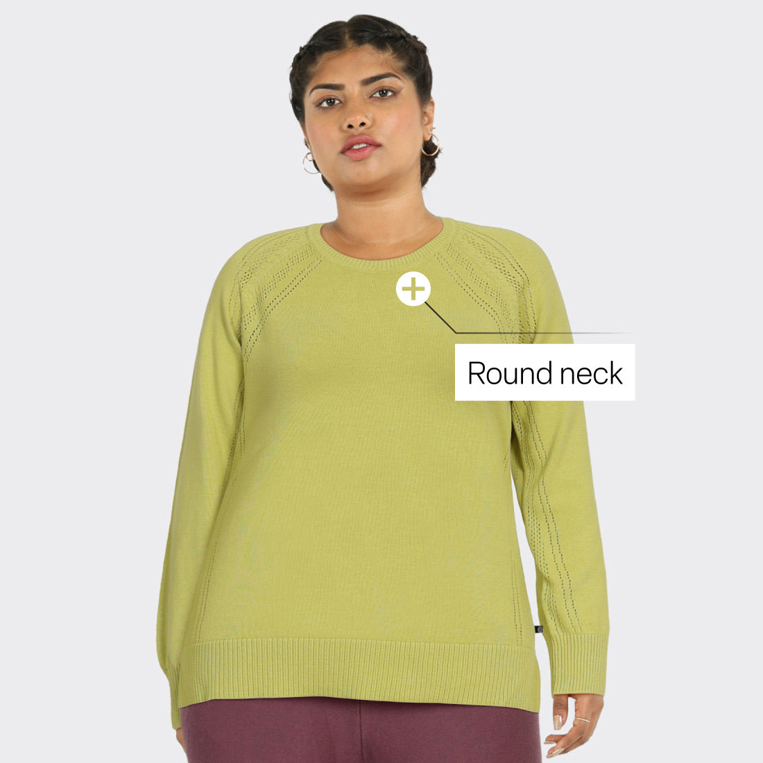 At-Ease Cotton Knit Pointelle Top - Full